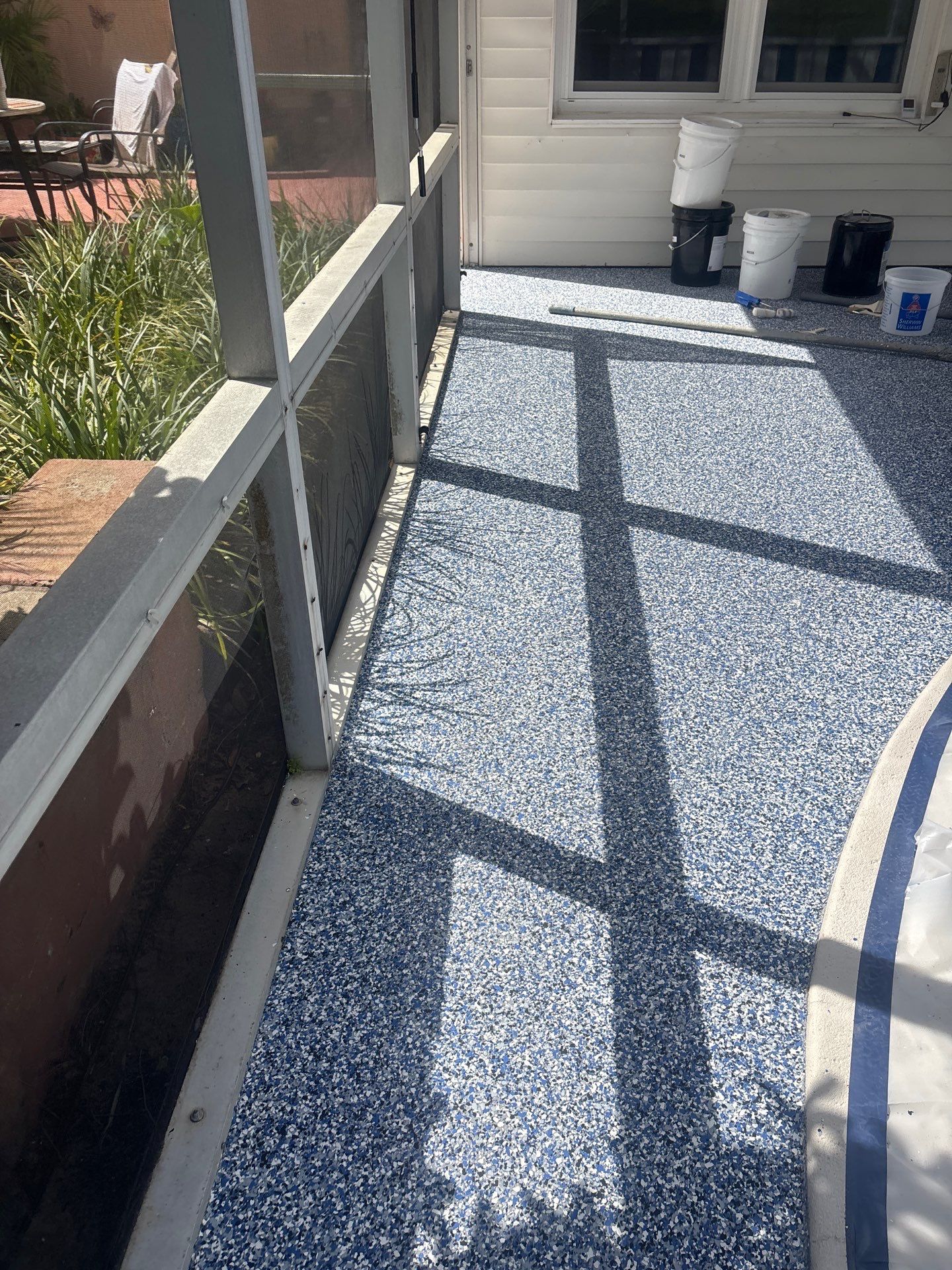 Lake Wales Pool Deck Concrete Coating with Orbit Flake by Performance Floors & Coating