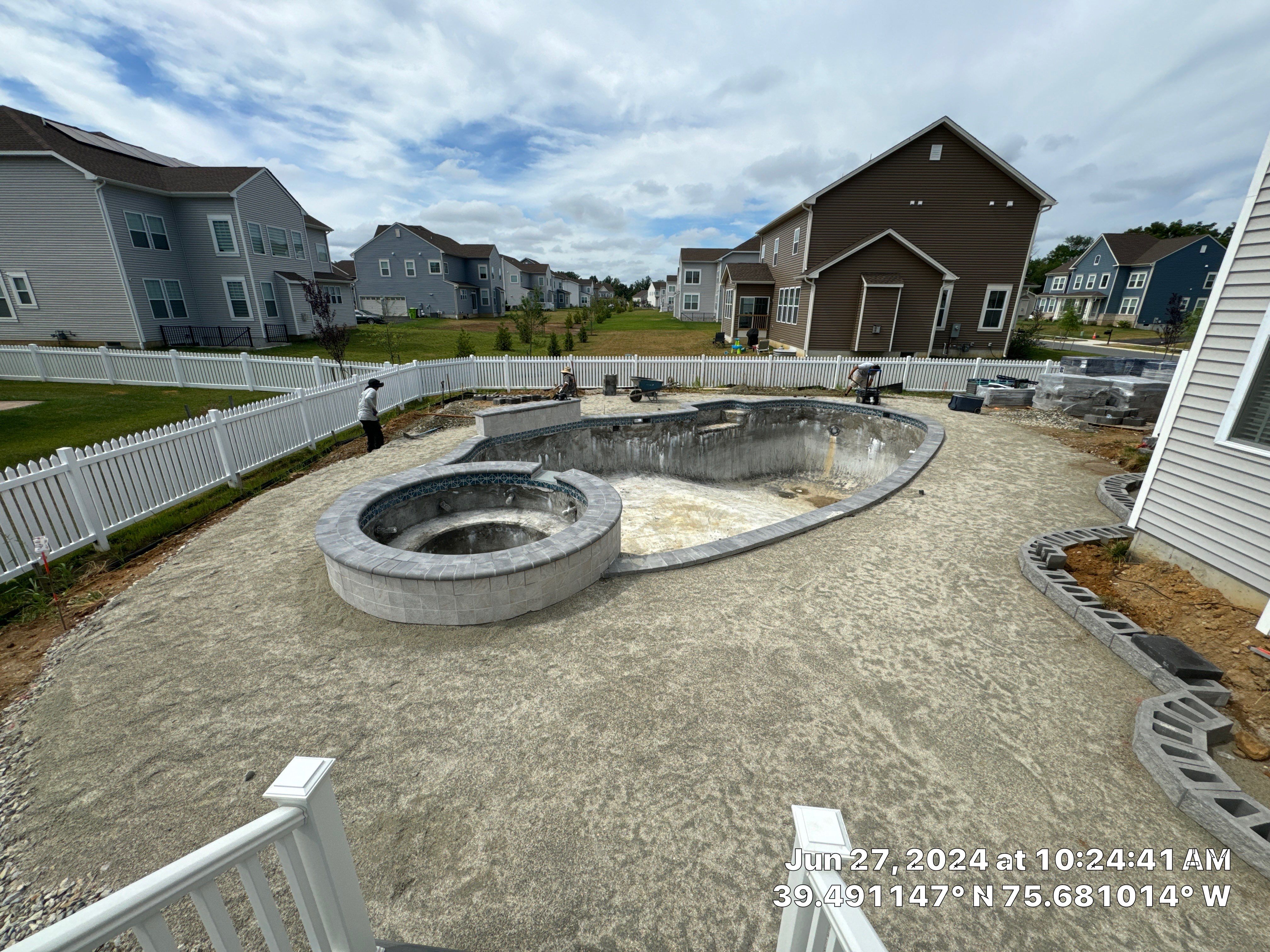 Pool and Hardscape Design in Delaware | Belgard Paver Patio & Outdoor Living Space by Studio G Indoor Spaces & Outdoor Living
