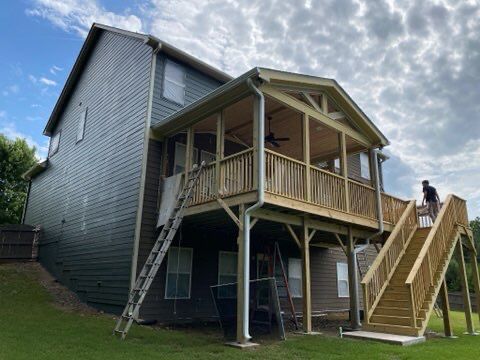 Elevated Screened-In Porch and Deck Installation in Canton by Swift Home Renovations