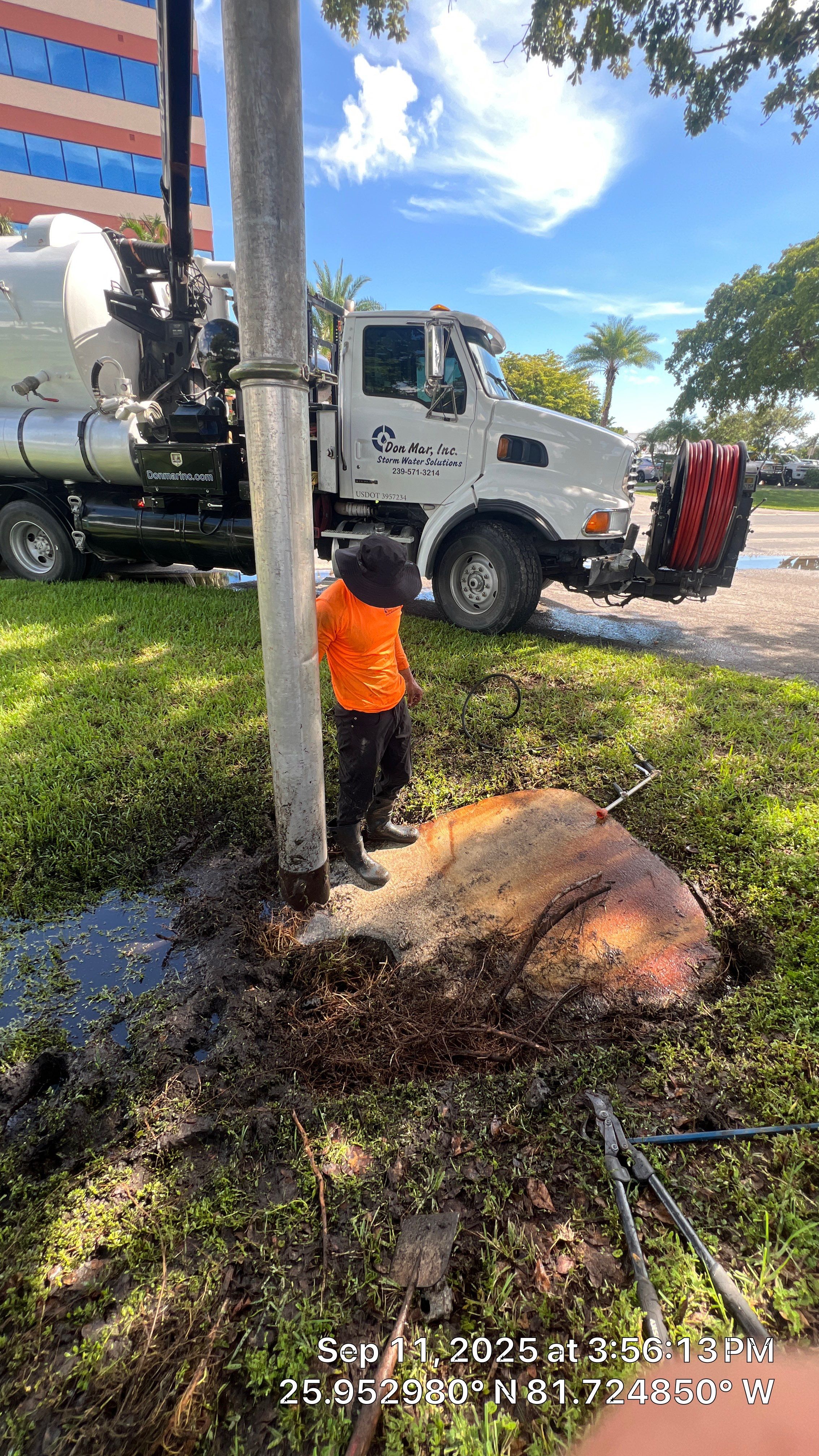 Culvert Cleaning at Bank of America on Marco by Don Mar, Inc. Storm Water Solutions