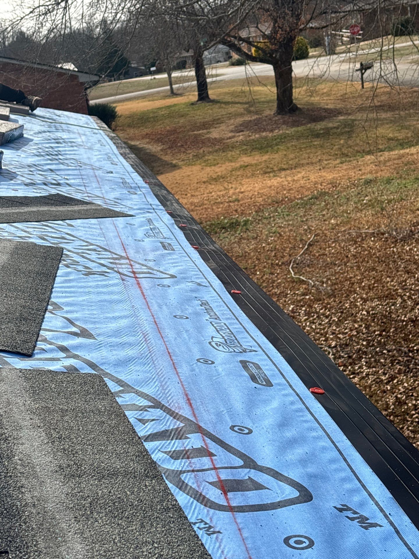 CertainTeed Landmark Moire Black Architectural Shingles on Inman SC Brick Ranch Home by Roofers LLC