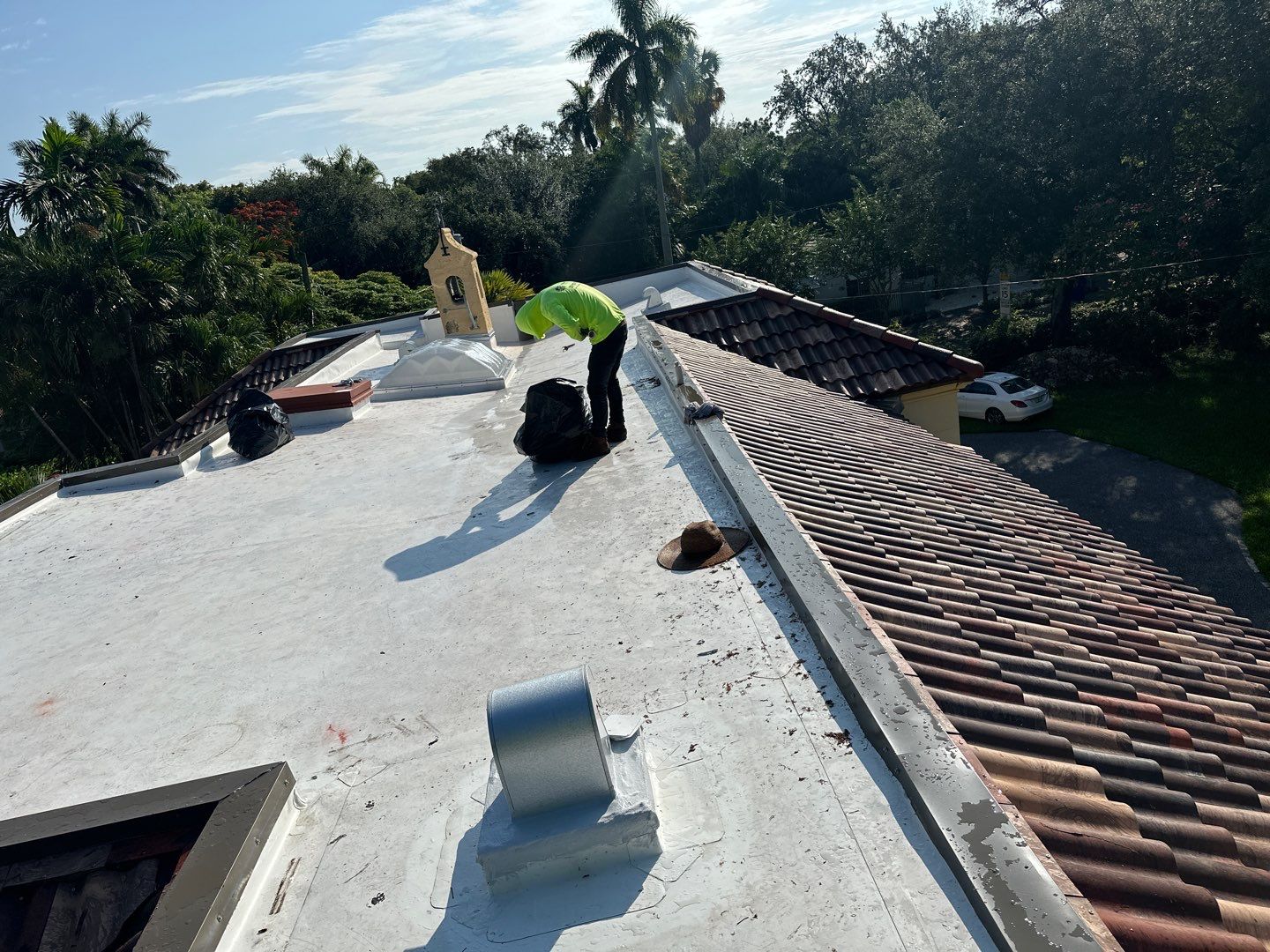 Residential Brava Spanish Tile Install in Coral Gables Miami Florida by International Roofing