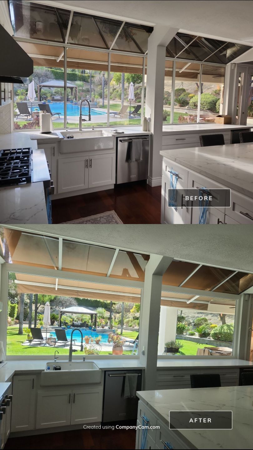 Window Installation using Anlin vinyl windows with Sunshield glass by American Window Company