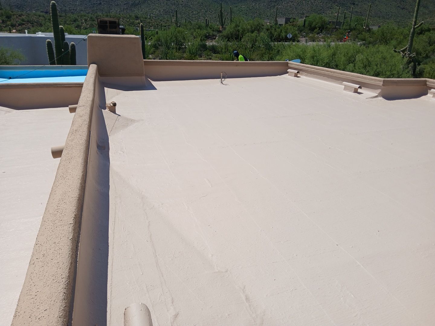 Residential Flat Roof Elastomeric Coating and Restoration in Tucson by West Coast Roofing AZ