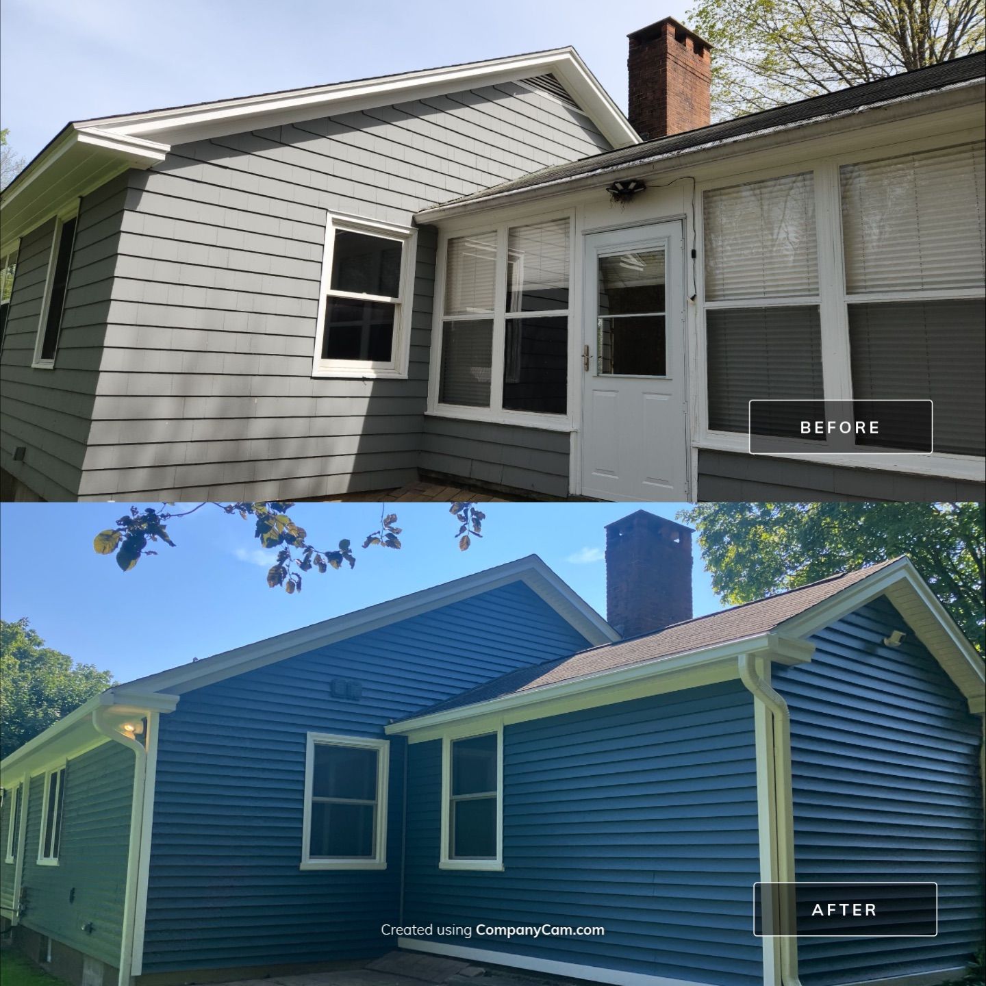Siding using Cert Monogram D/4 x 12'6" clapboard, Pacific Blue by DiGiorgi Roofing and Siding Inc