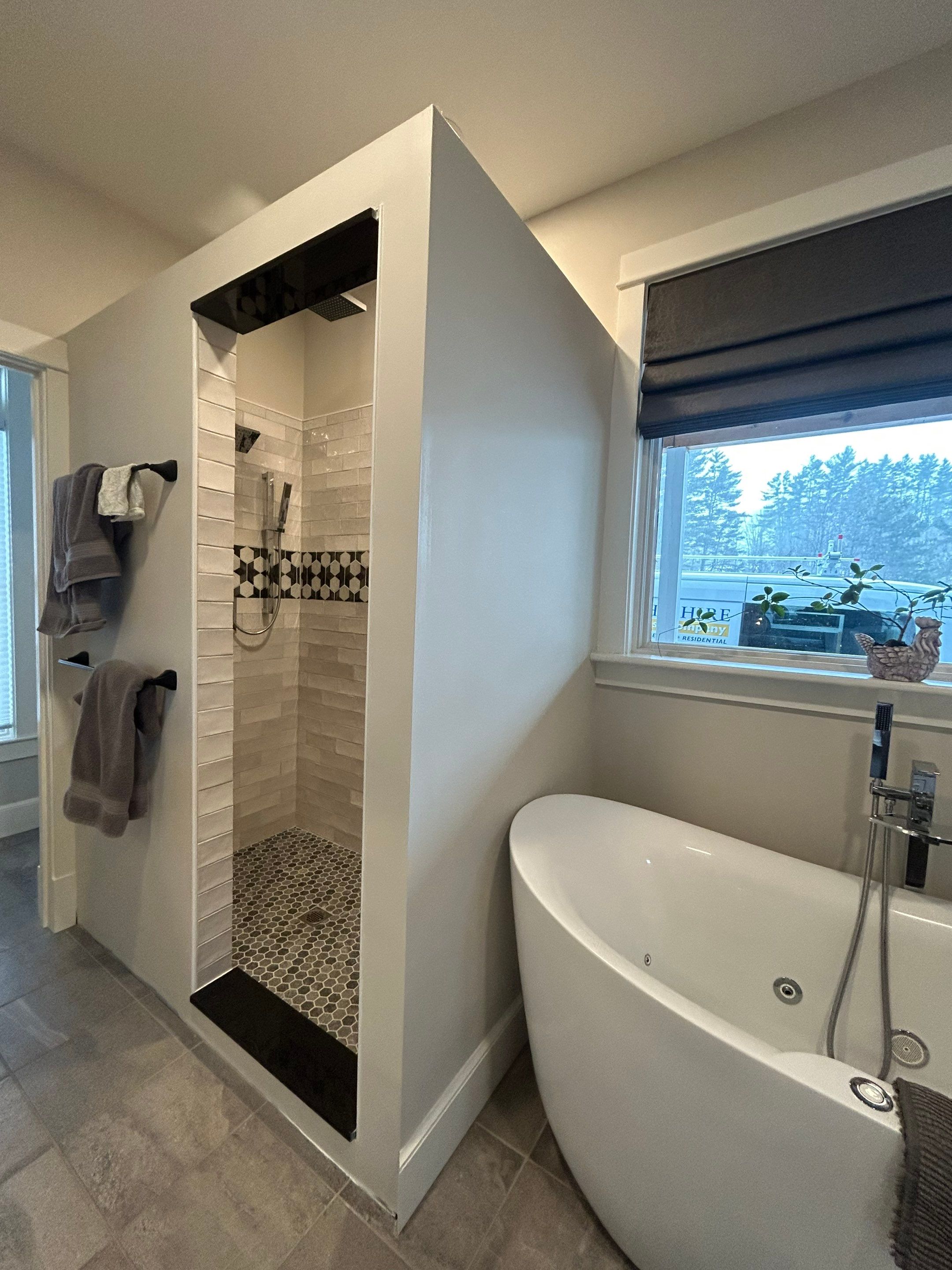 Shower using Tempered Low Iron Shower Glass by Cheshire Glass Company