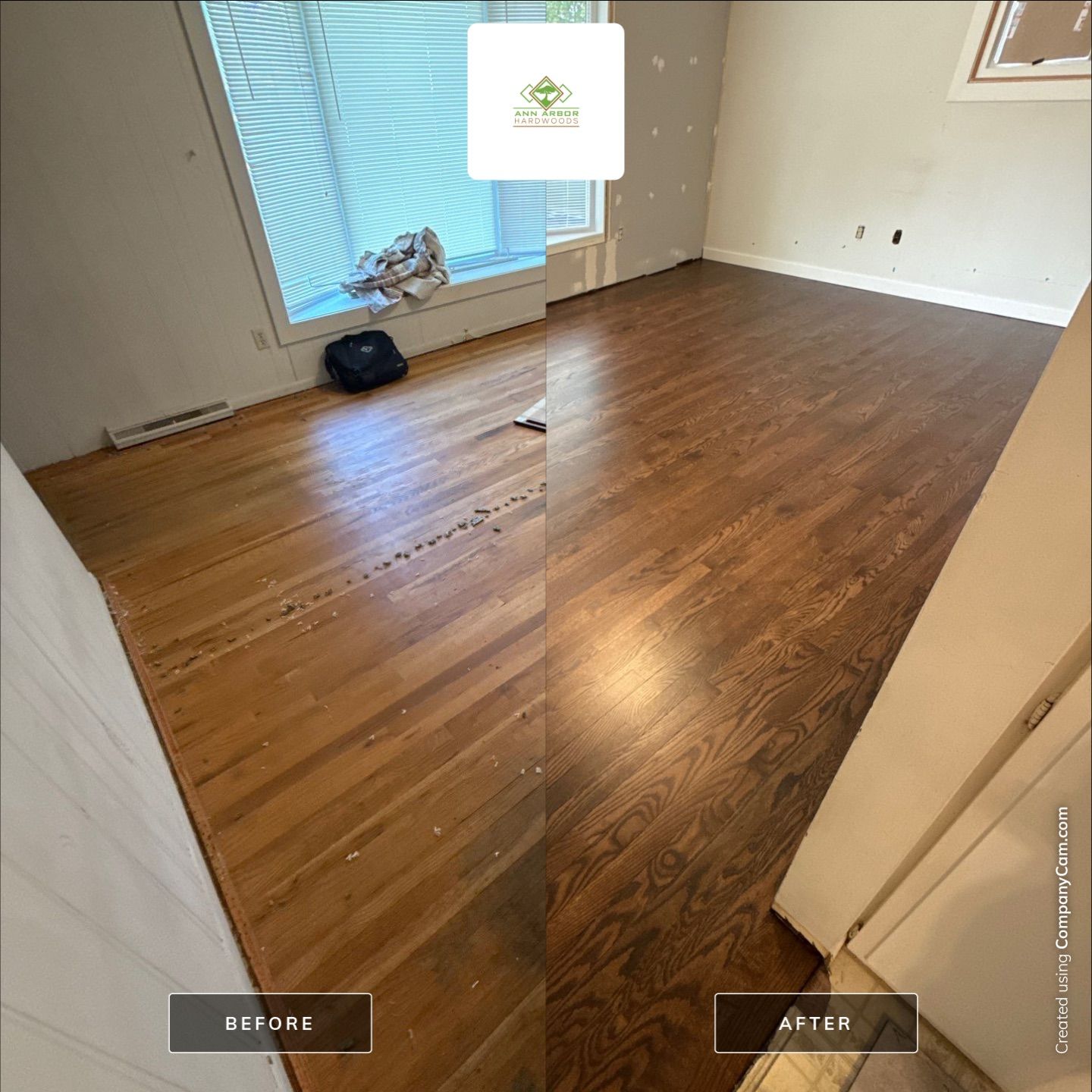Ypsilanti red oak restoration  by Ann Arbor Hardwoods 