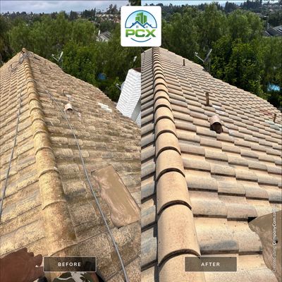 Roof Wash using Pressure Washer in Mission Viejo