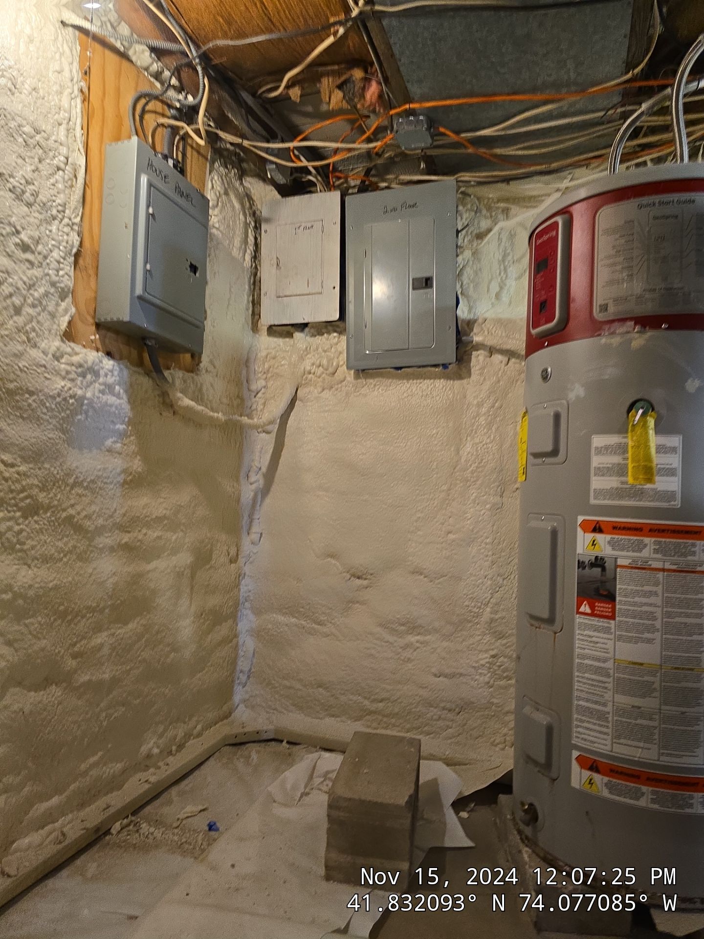 Basement Exterior Walls using Closed Cell Spray Foam by NYS Foam & Energy