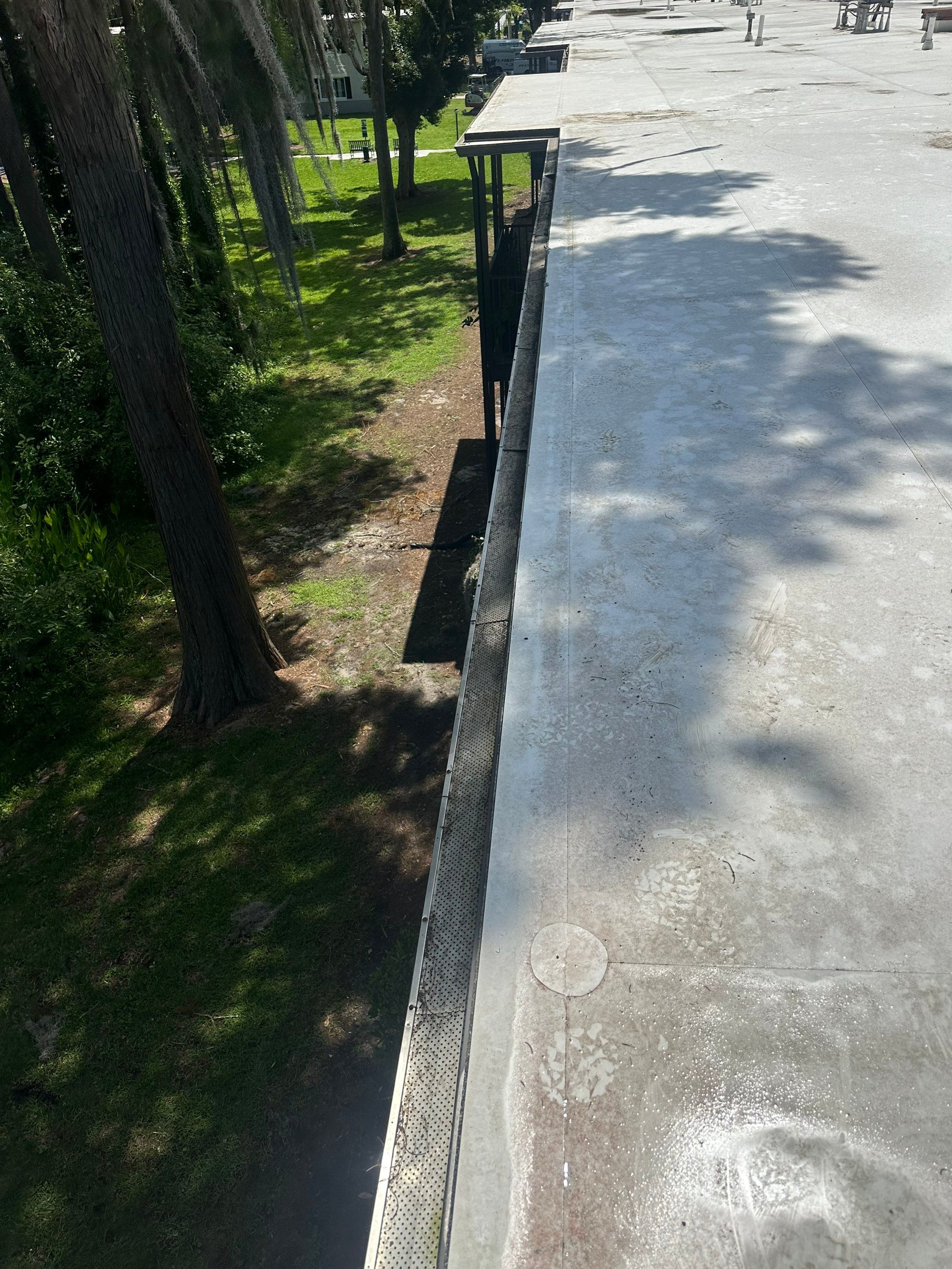 Commercial gutter cleaning Gainesville, FL after photo with clean gutters