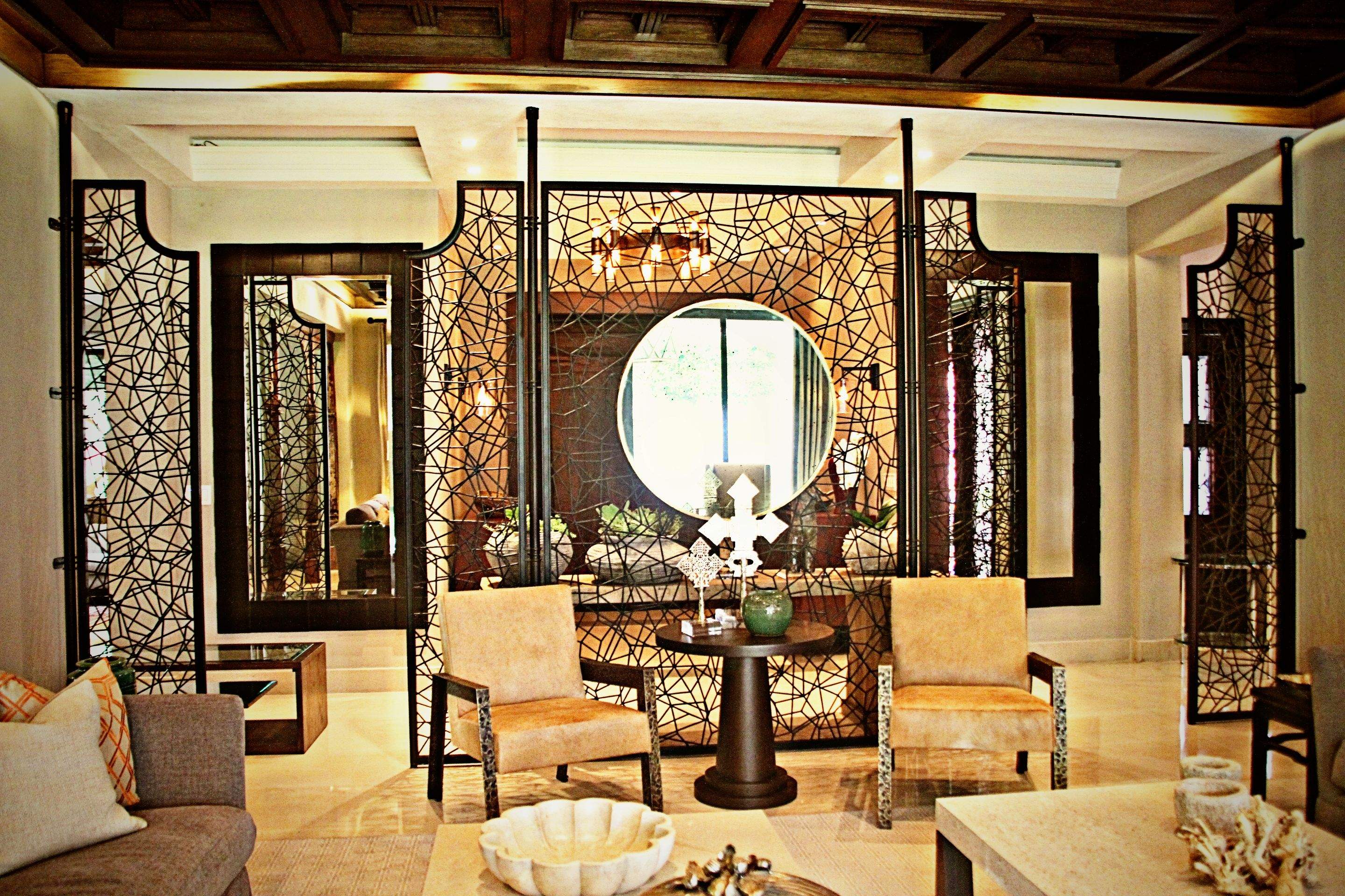 Bespoke Black Metal Geometric Room Dividers and Decorative Screens by Solara Custom Living