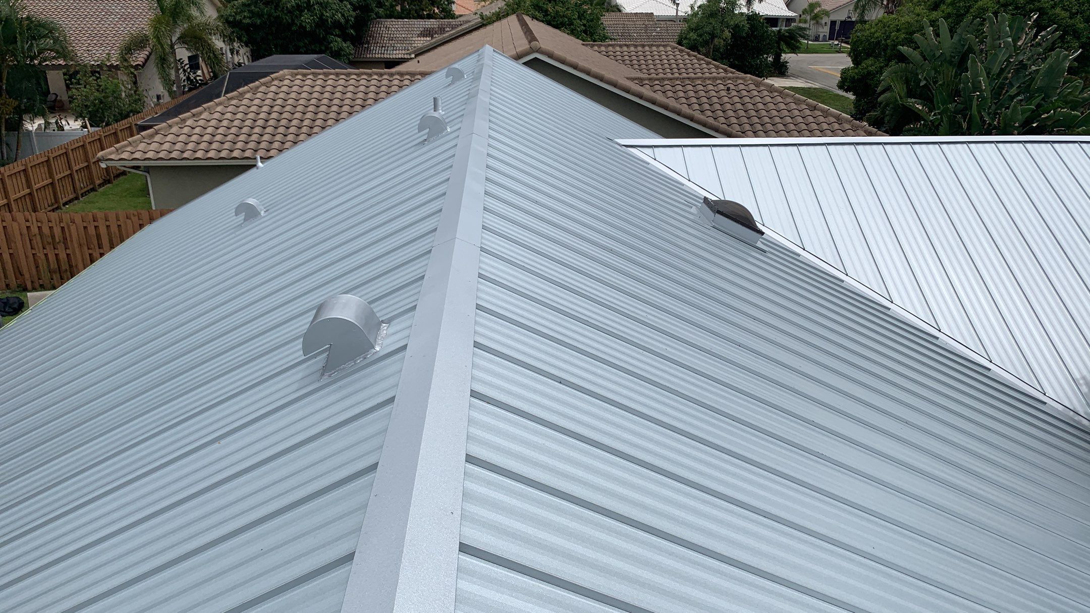 Residential Roofing Installation using 1" Nail strip metal roof by BLUES BROTHERS ROOFING