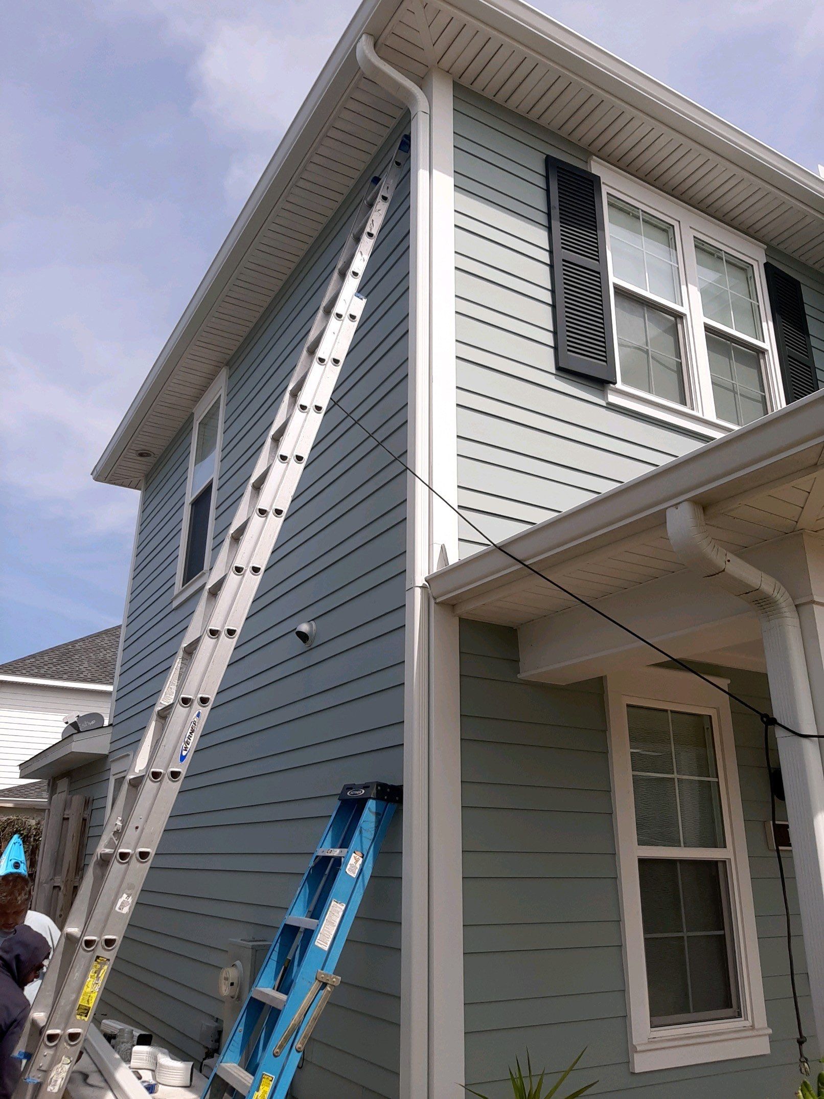 Gutter Installation Using White K-Style 6 Inch Seamless Gutters by Gutter Professors