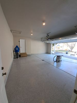 Garage dry wall repair/ re-texture, re-paint