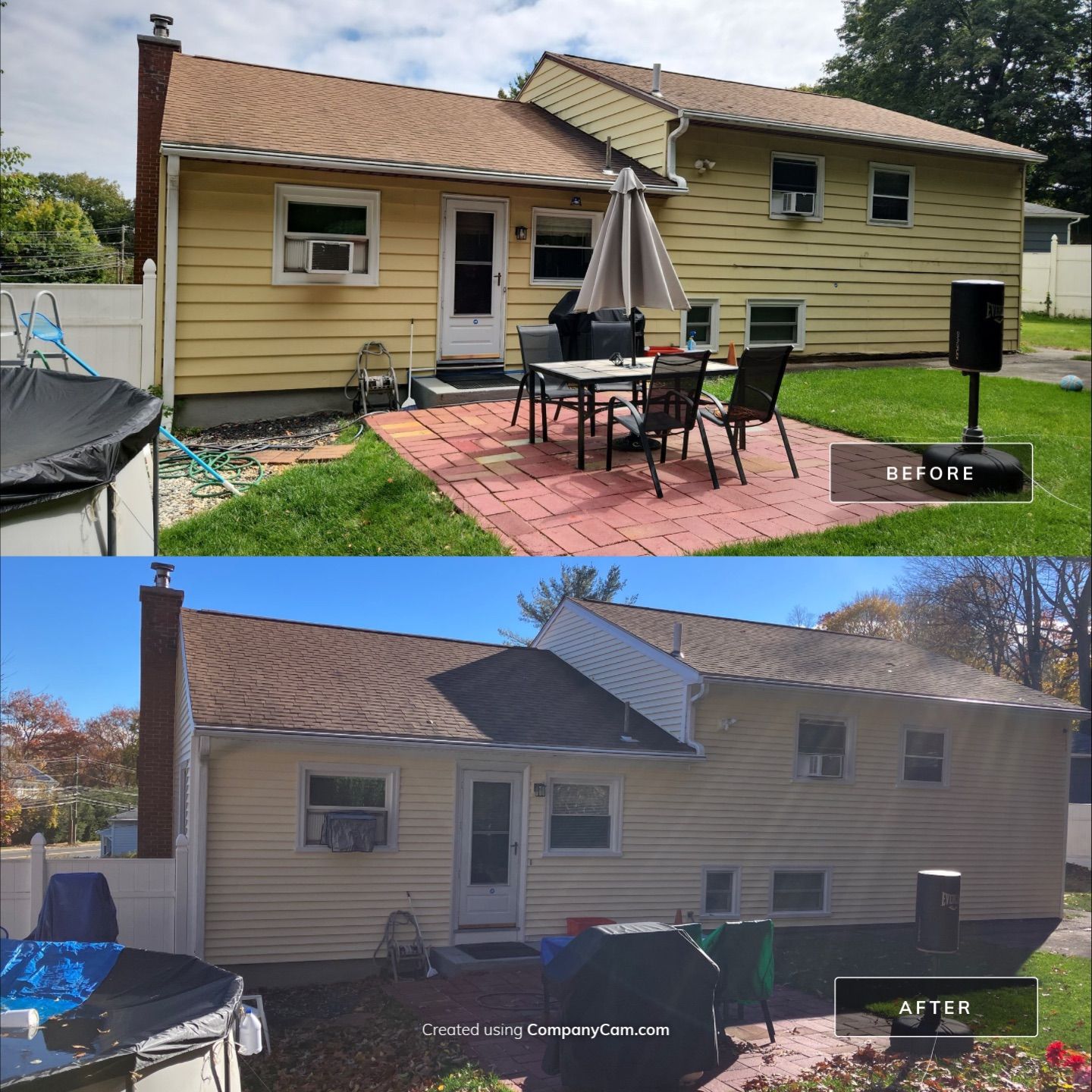 Refreshed Vinyl Siding with Cert Monogram D/4 x 12'6" clapboard, Heritage Cream by DiGiorgi Roofing and Siding Inc