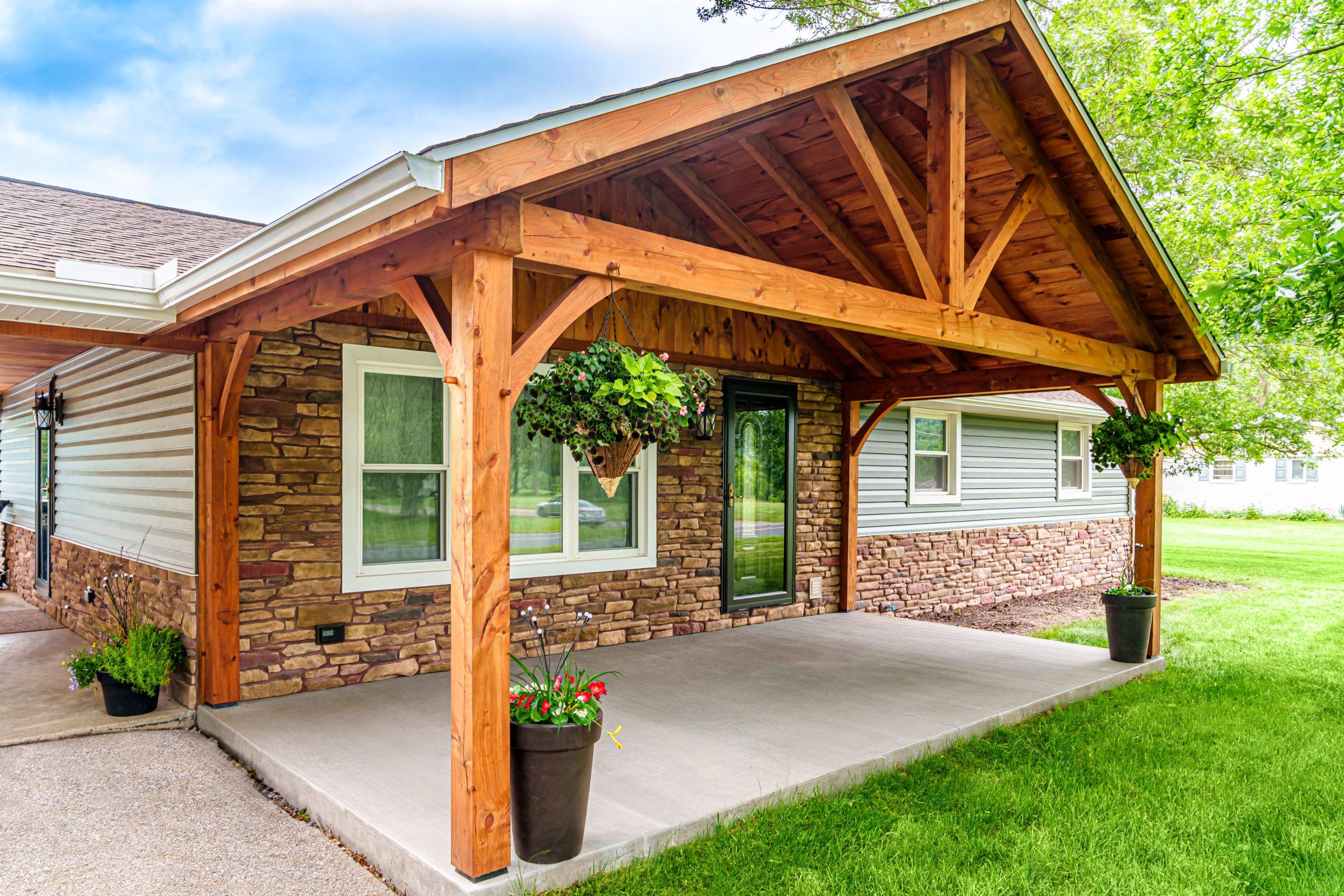 Shingle Roof- new siding- entry door by Esh Builders