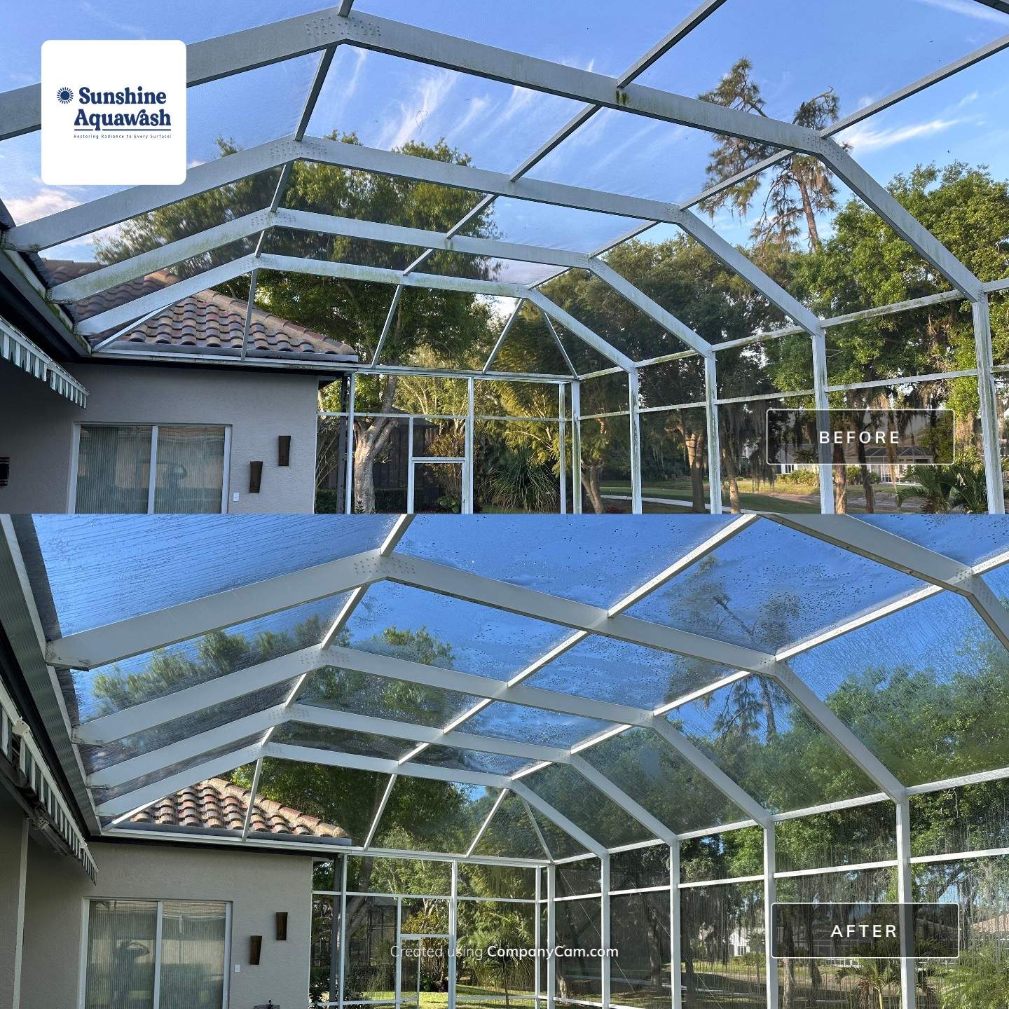 Paver Pool Deck and Screen Enclosure Cleaning in Lakewood Ranch, FL (Rosedale Highlands Community) by Sunshine AquaWash