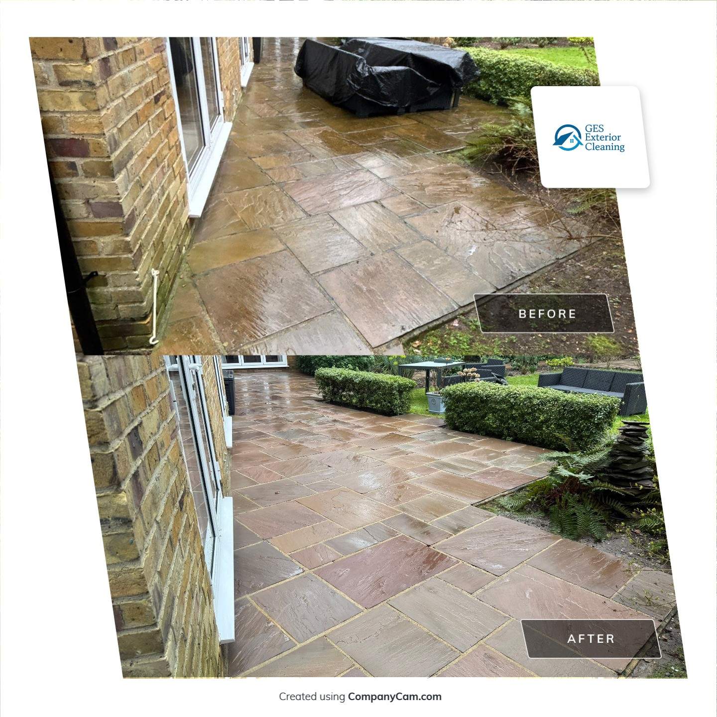 Exterior Clean - Roof - Patio using Honda 15lpm Low Pressure Washing Machine by Ges Exterior Cleaning ltd
