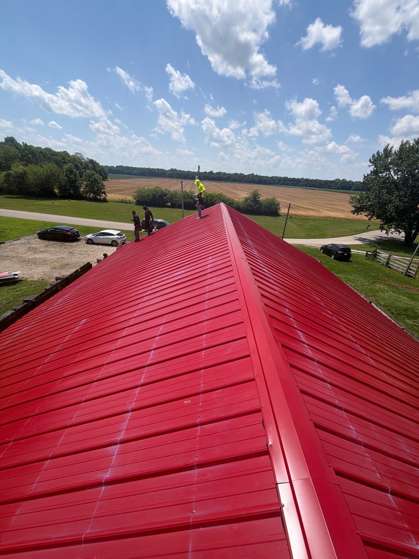 Classic Rib Metal Roofing - Dark Red