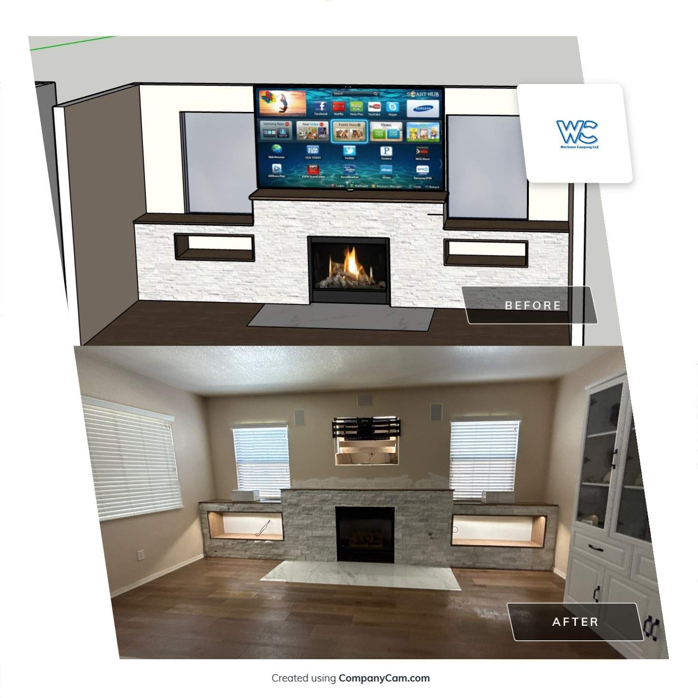Meadview Fireplace Remodel by Workman Company LLC 