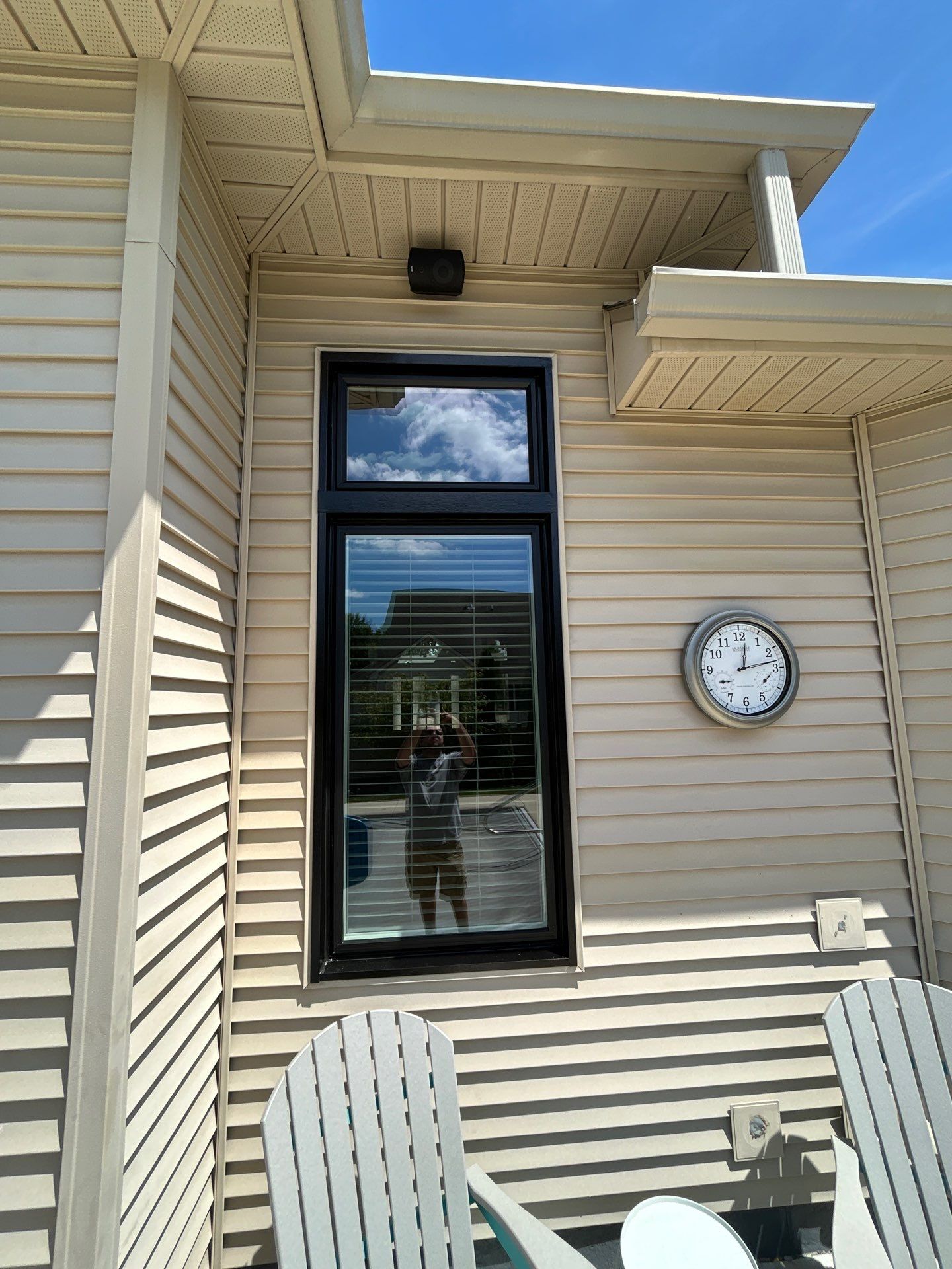 Black Vinyl Window Installation by Merrifield Exteriors, LLC