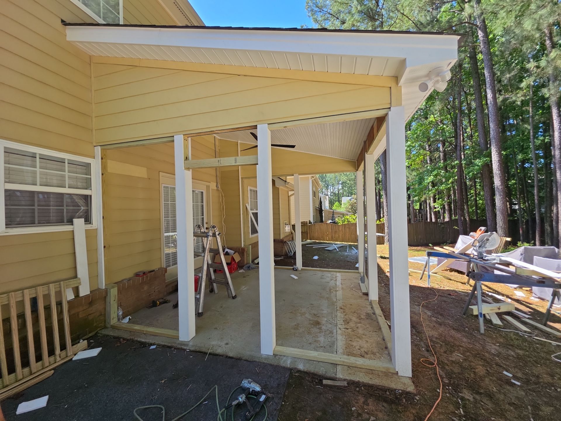Custom Screen Porch Installation with Beadboard Ceiling in Apex by The Remodeling Company