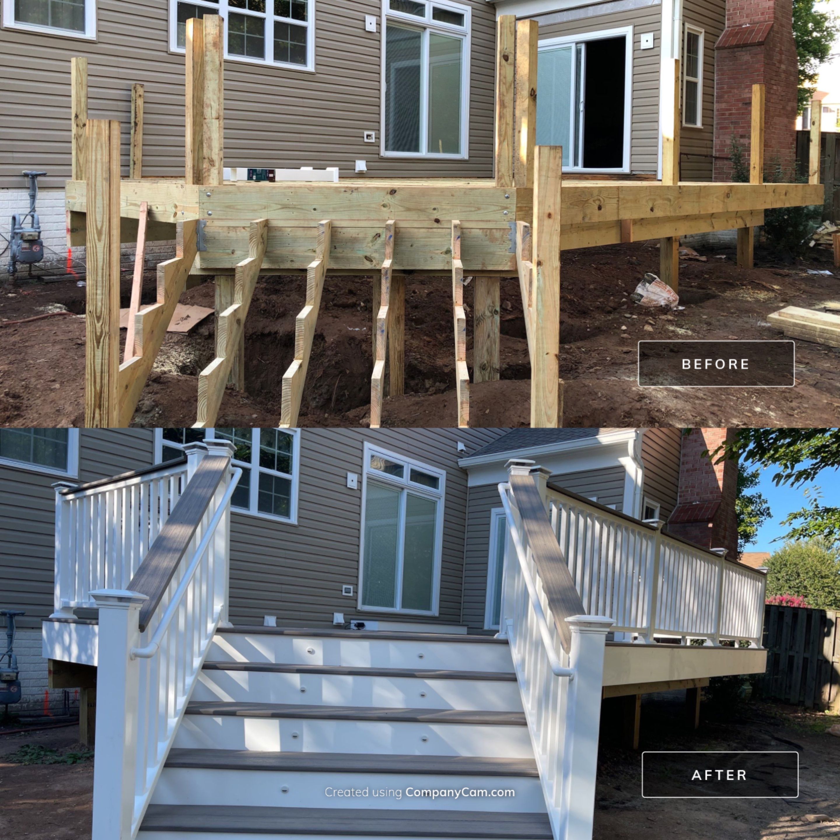 Deck Installation using Trex Rocky Harbor Decking by RJC General Construction, LLC.