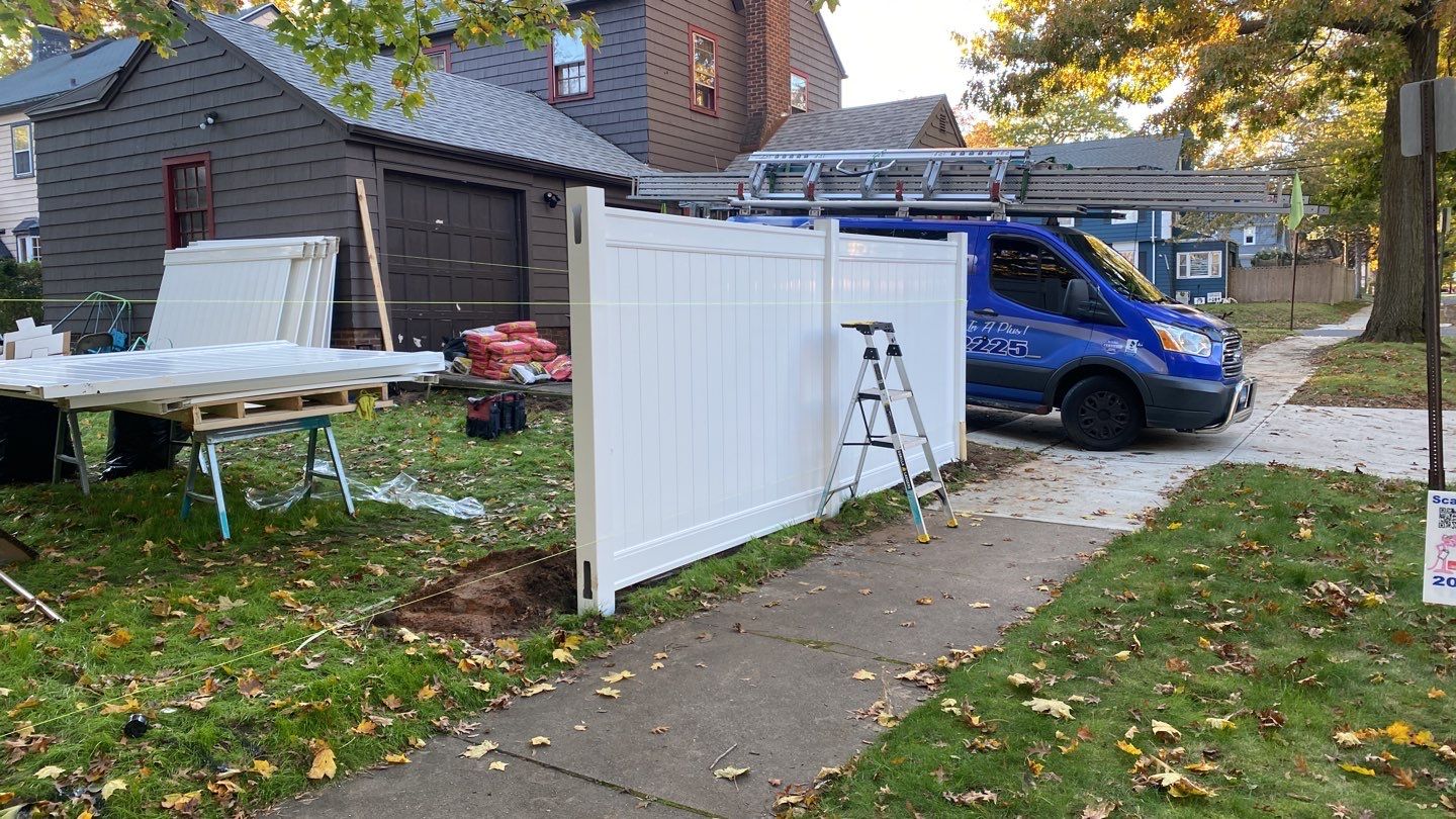 Fence Installation using Vinyl Fence  by A Plus Exterior