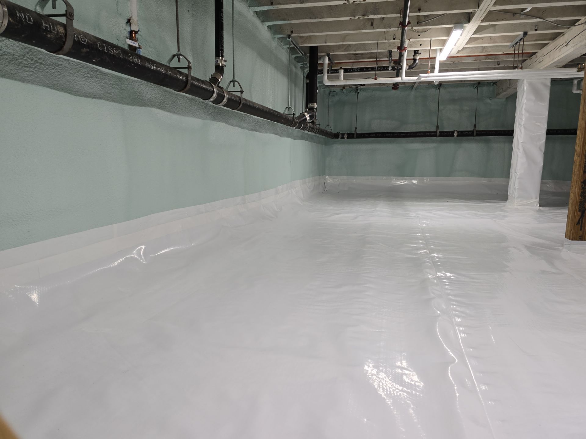 Crawl Space Encapsulation using Closed Cell Spray Foam by NYS Foam & Energy