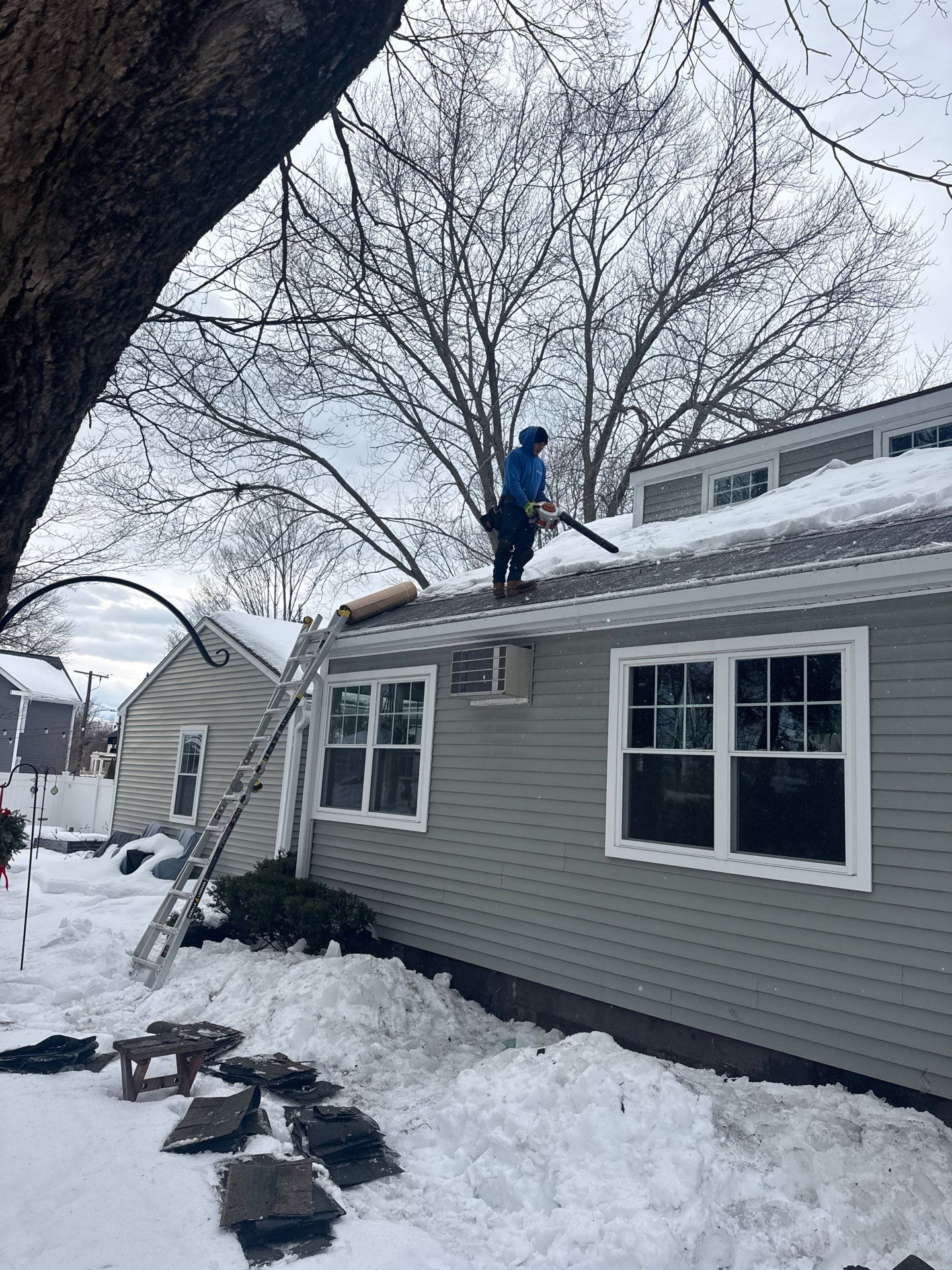 Snow/Ice Belt & Ice Dam Removal Project in Woburn by Mighty Dog Roofing of Greater Middlesex County