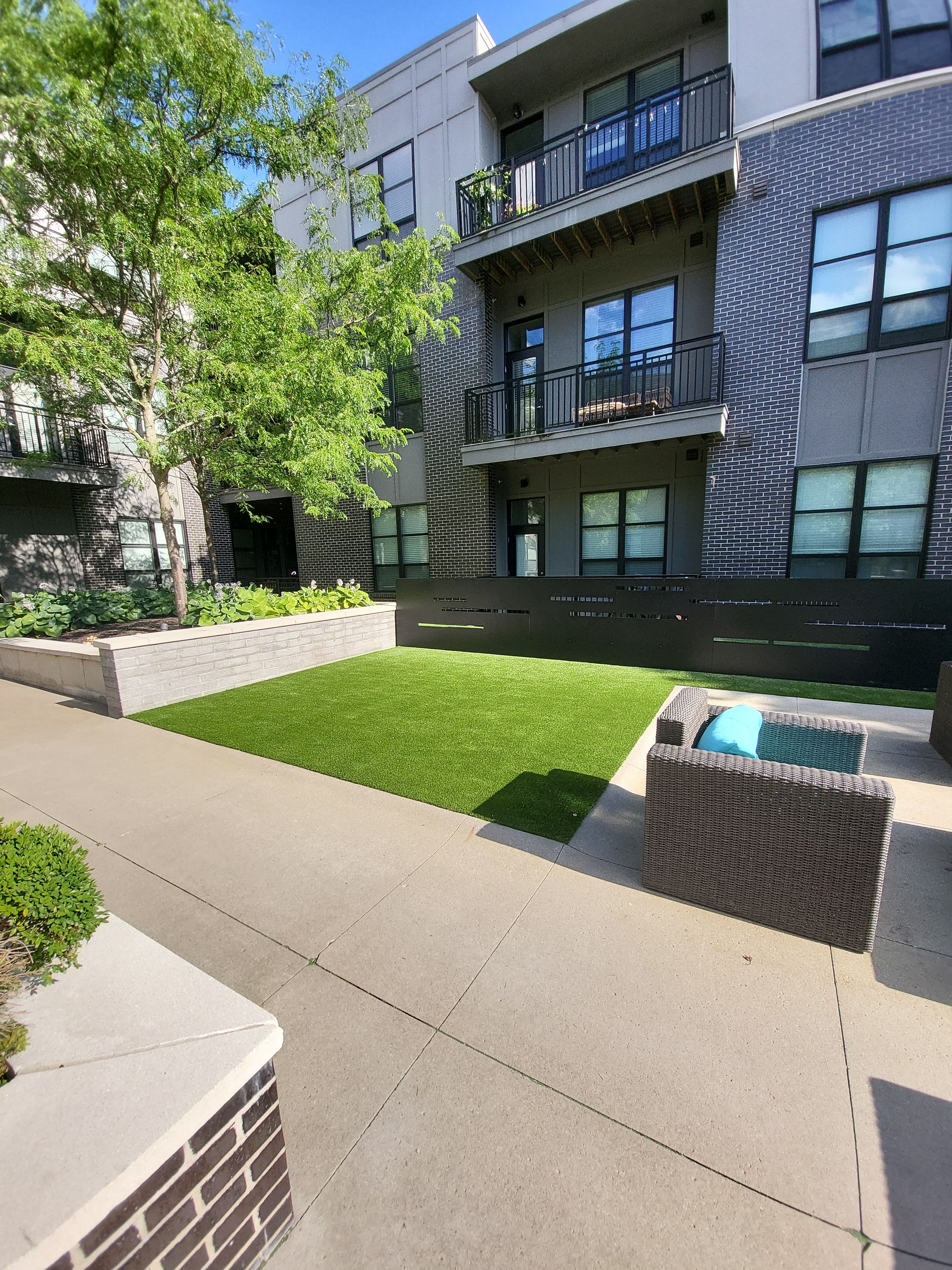 Above Garage Courtyard Synthetic Lawn @ The Broadview by Southwest Greens Midwest