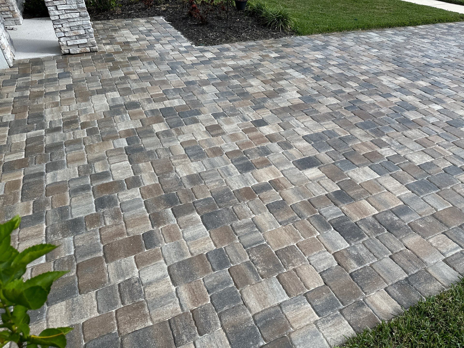 House Wash, Paver Driveway & Sidewalk Cleaning + Sanding & Sealing in Trevesta Community, Palmetto, FL by Sunshine AquaWash