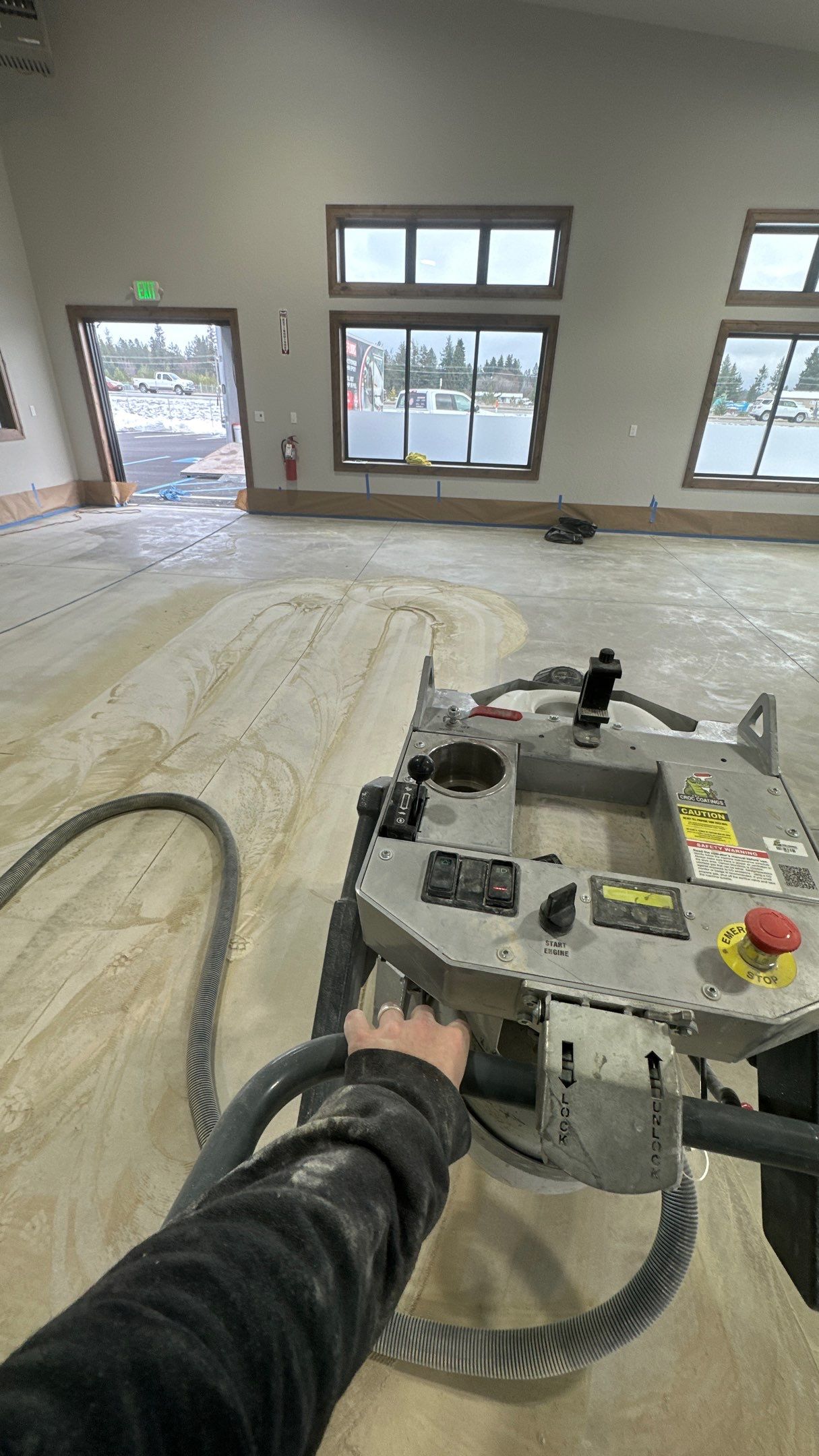 Maximum Exposure Commercial Floor using Domino w/ 5% Cherry Bomb Red  by Croc Coatings, LLC