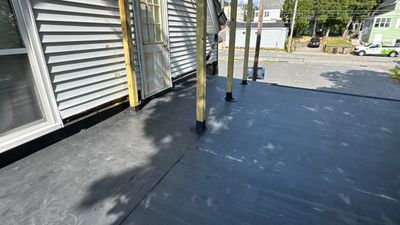 EPDM Flat Roof Installation with ISO Board on Existing Structure