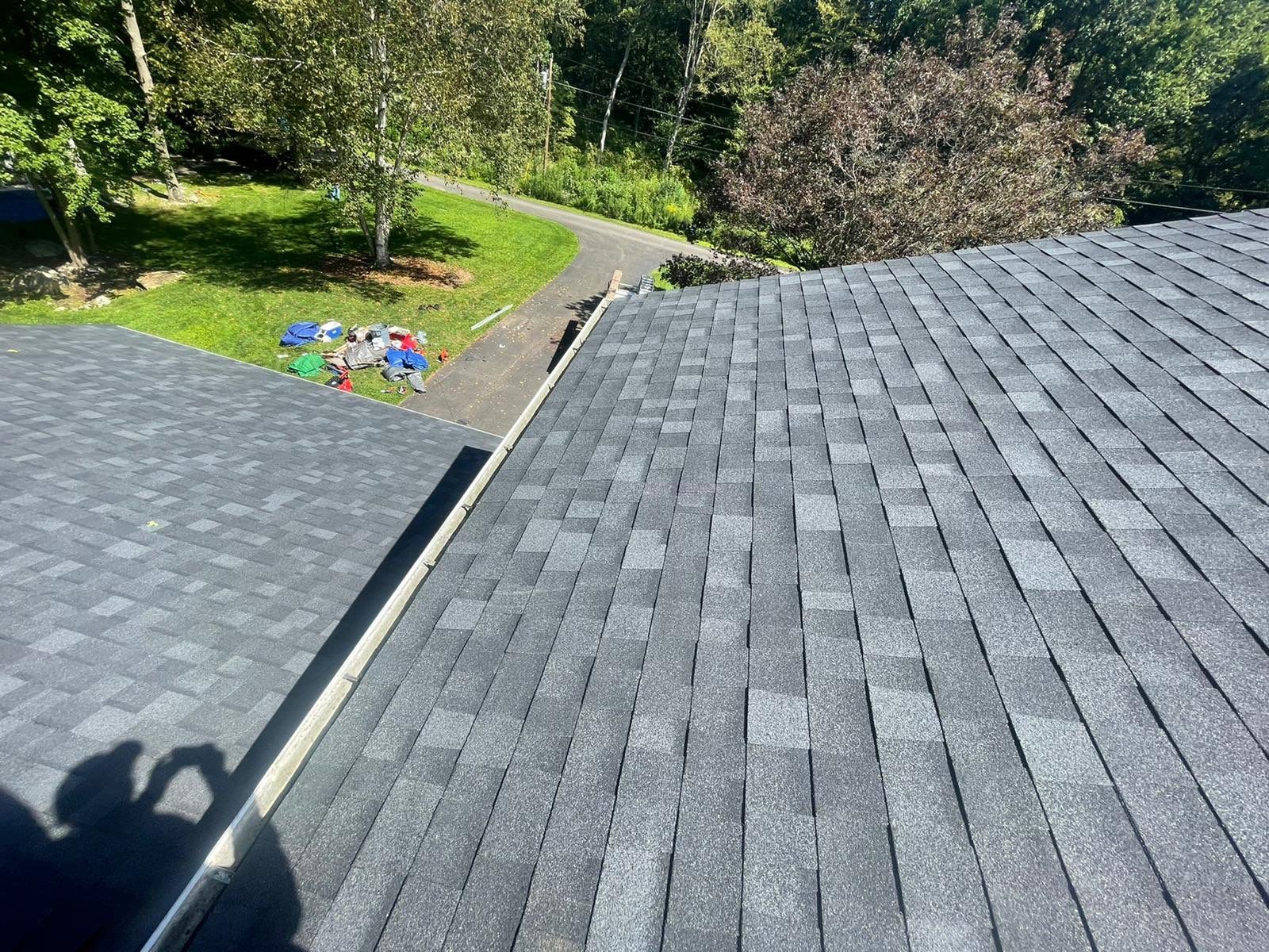 Residential Roofing Installation using Owens Corning TruDefinition Duration AR - Onyx Black & New Siding Using Mainstreet Charcoal Gray by A Plus Exterior