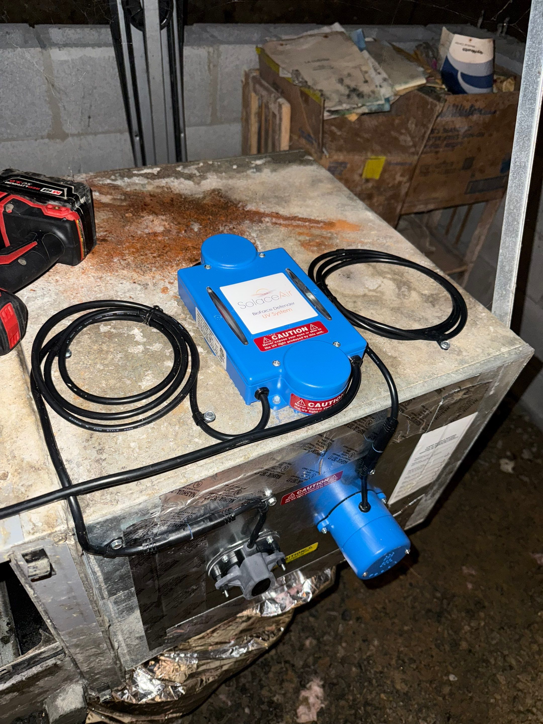 Germicidal UV Purification system install and coil cleanings by Elemental Heating and air conditioning LLC