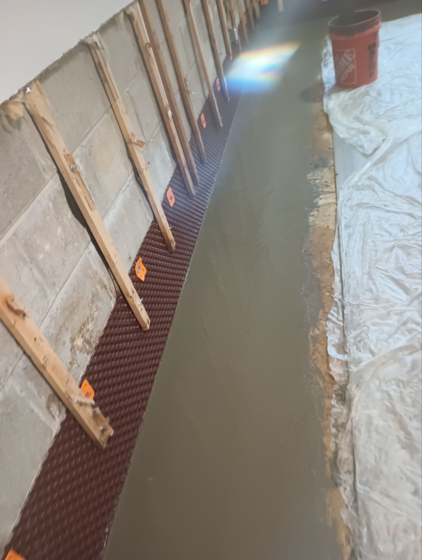 French Drain using pipes by Stone Waterproofing