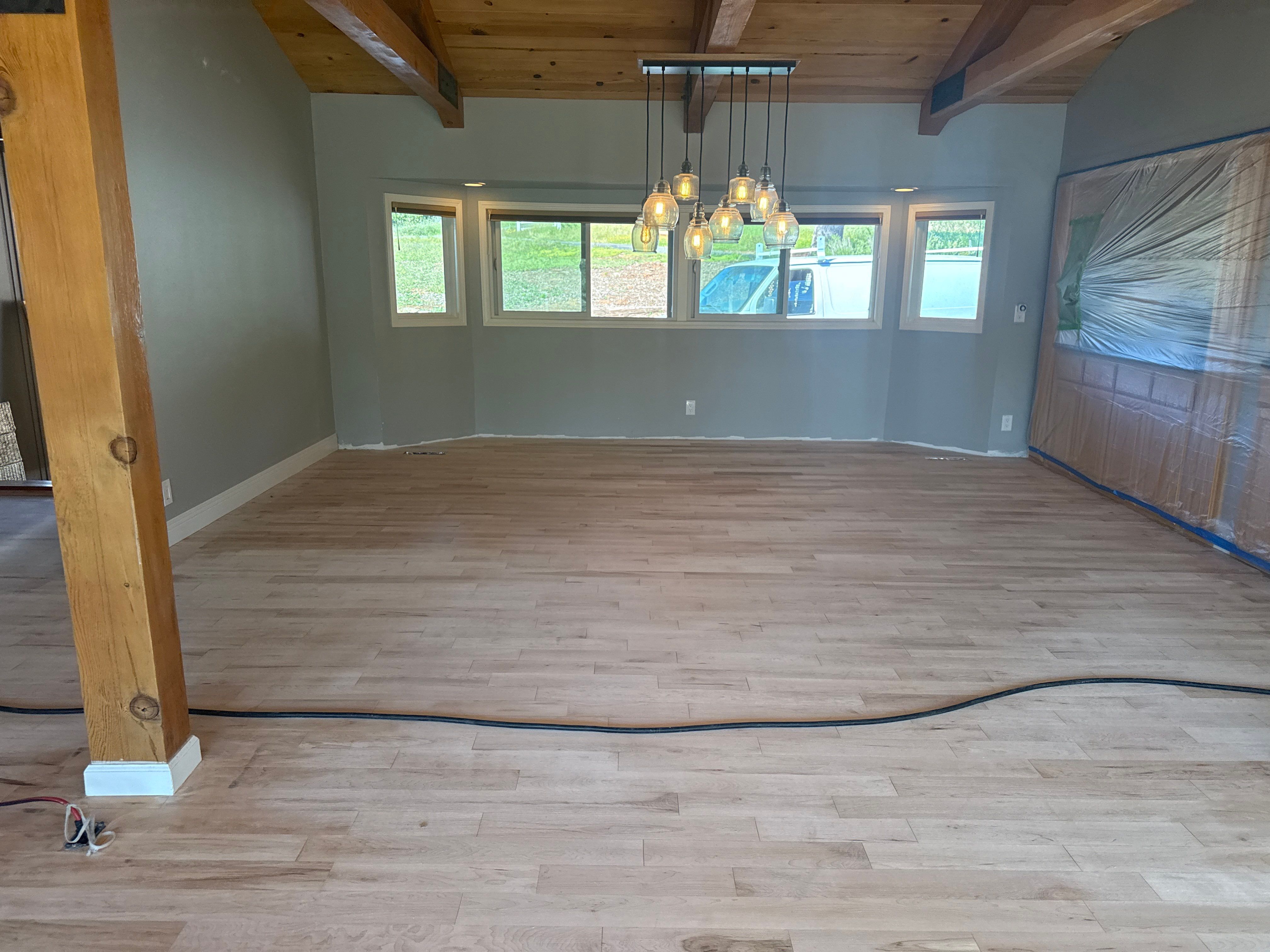 Custom Maple and Walnut Hardwood Floor Installation in El Dorado Hills by Footprints Floors South Sacramento