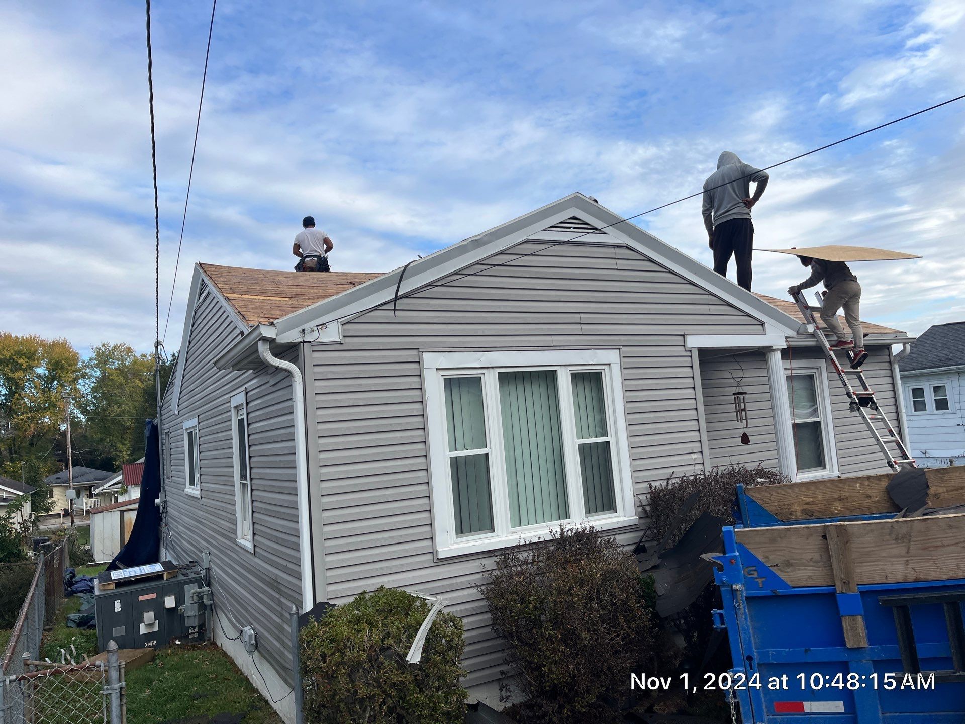 Residential Roofing Installation using Certainteed Landmark Pro Shingles blue by Fahey Roofing + Contracting