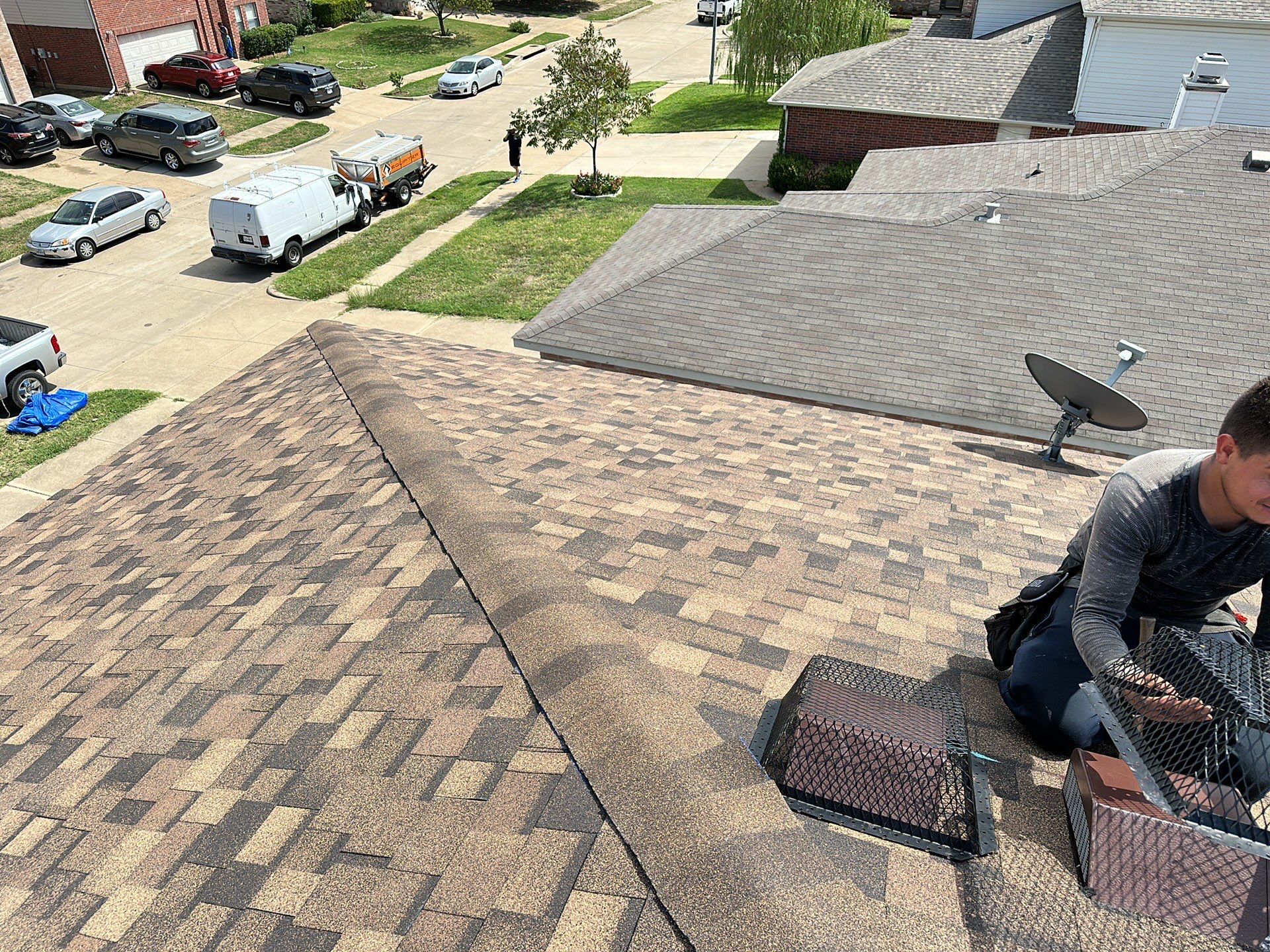 Full Roof Replacement, Chimney Rebuild and Interior Damage Replacement by First United Roofing & Construction