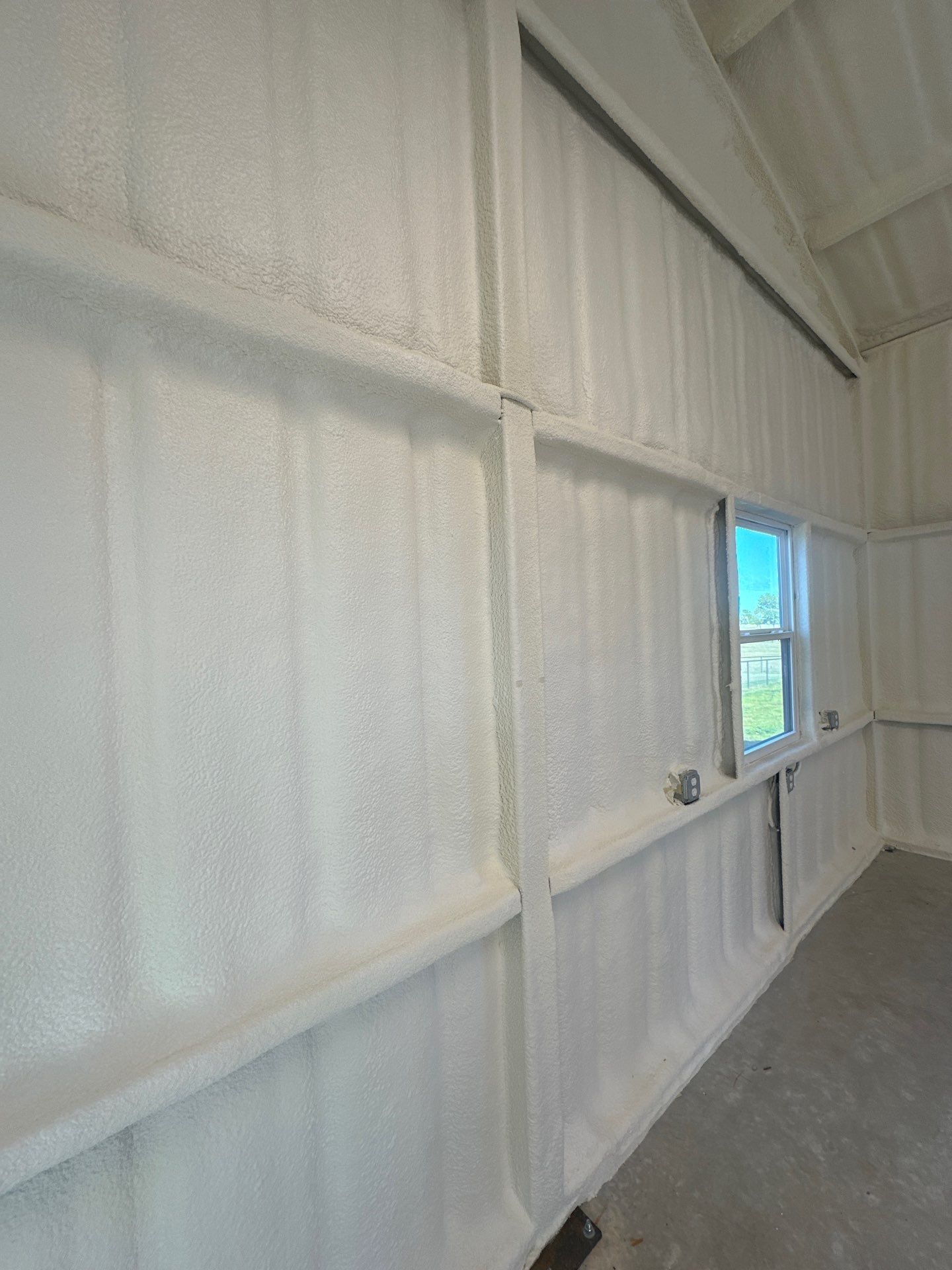 2" close cell foam on this new shop Sanger Tx  by Apex Insulation Solutions