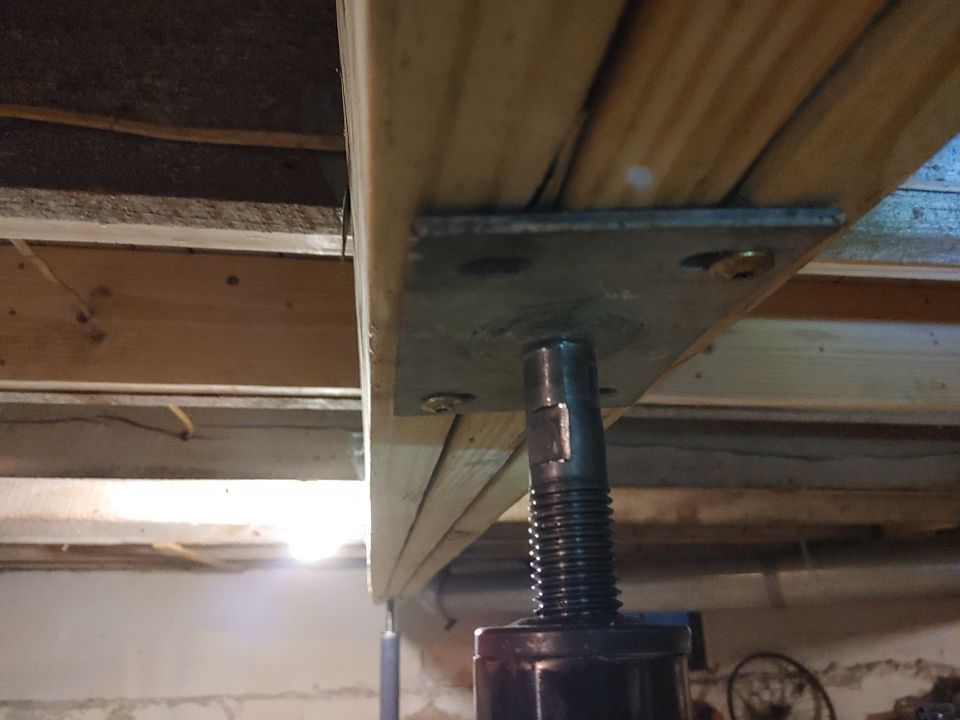 Structural Wood Reinforcement using Structural Wood and Steel Reinforcements (Main Floor Joist) by Toledo Basement Repair