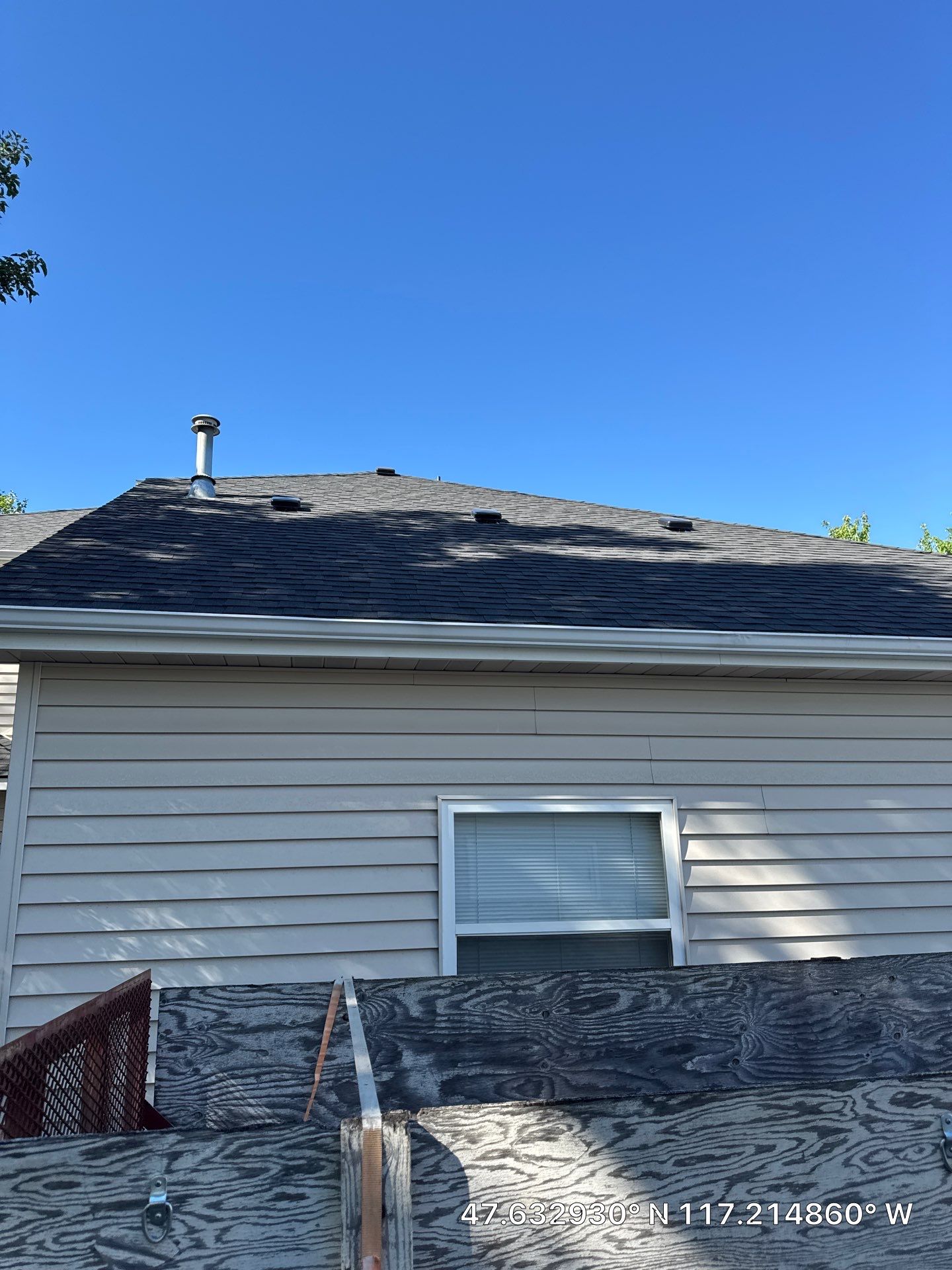 Asphalt Shingle Roof Replacement and Skylight Installation in Spokane Valley S Bannen Ct Spokane Valley WA 99037  The Denali System - Certainteed Landmark® Shingle- Moire Black by Alpine Roofing