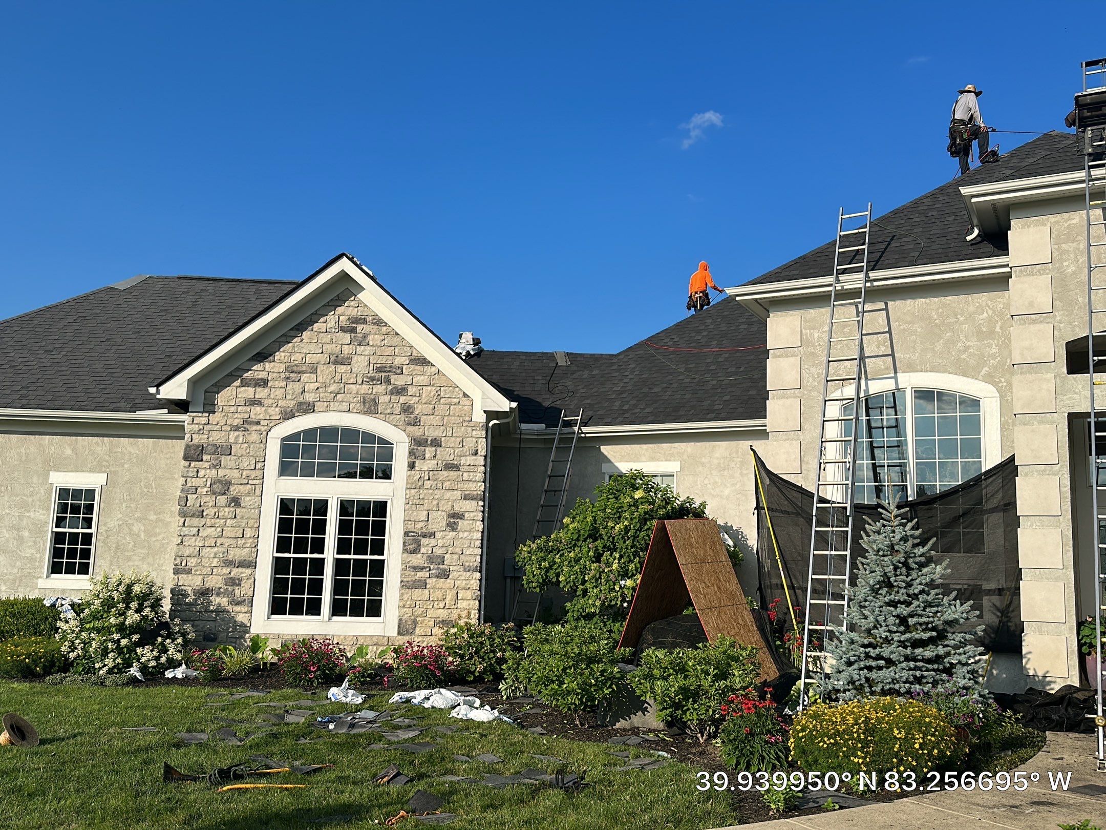 Residential Roofing Installation using Atlas Pinnacle Black Shingles by 614 Exteriors