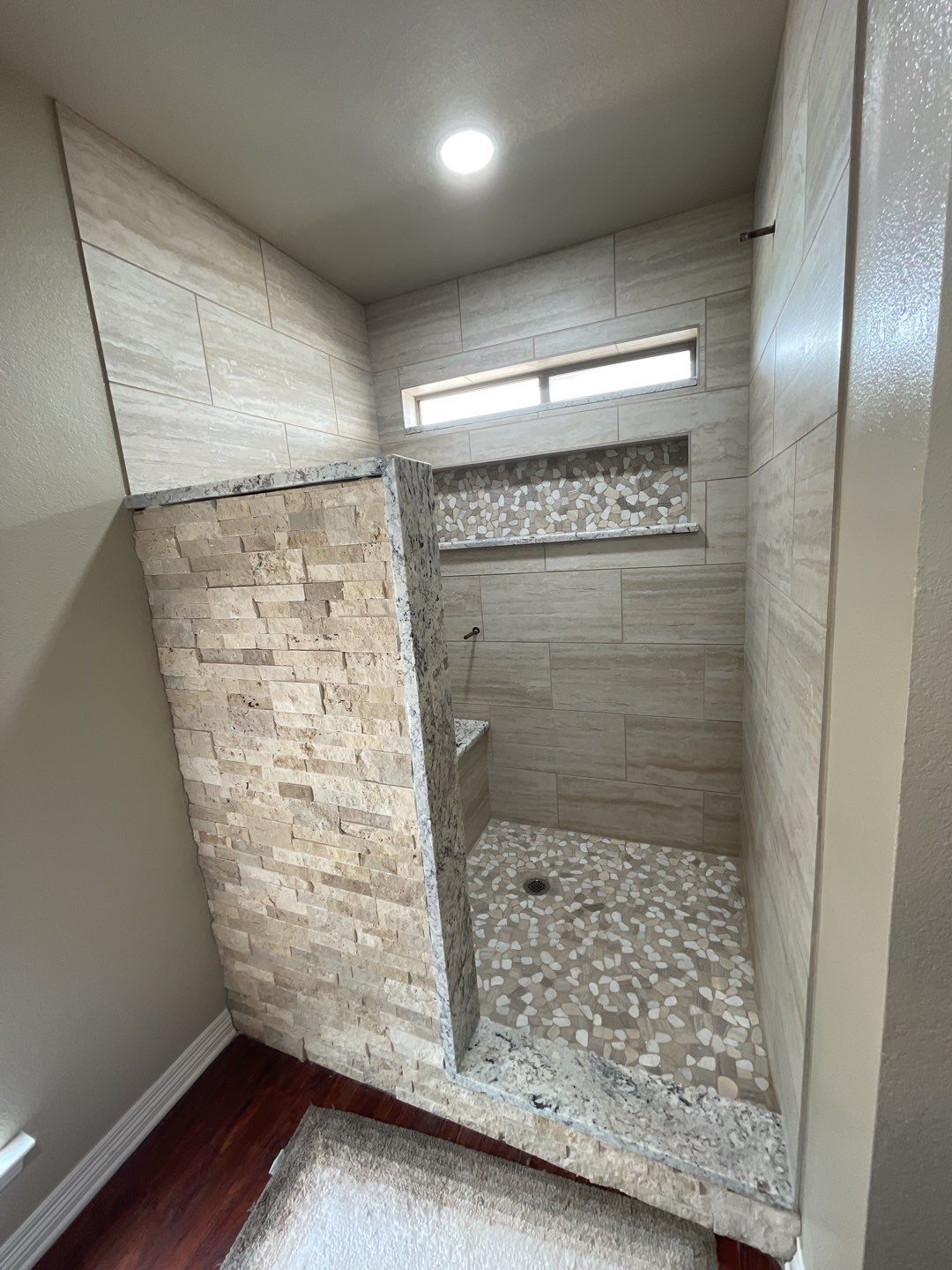 Bathroom Shower Remodel for a client by First United Roofing & Construction