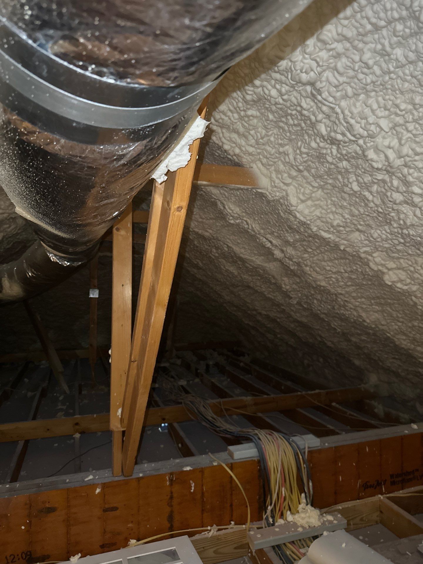 Spray foam insulation removal & re spray by Apex Insulation Solutions