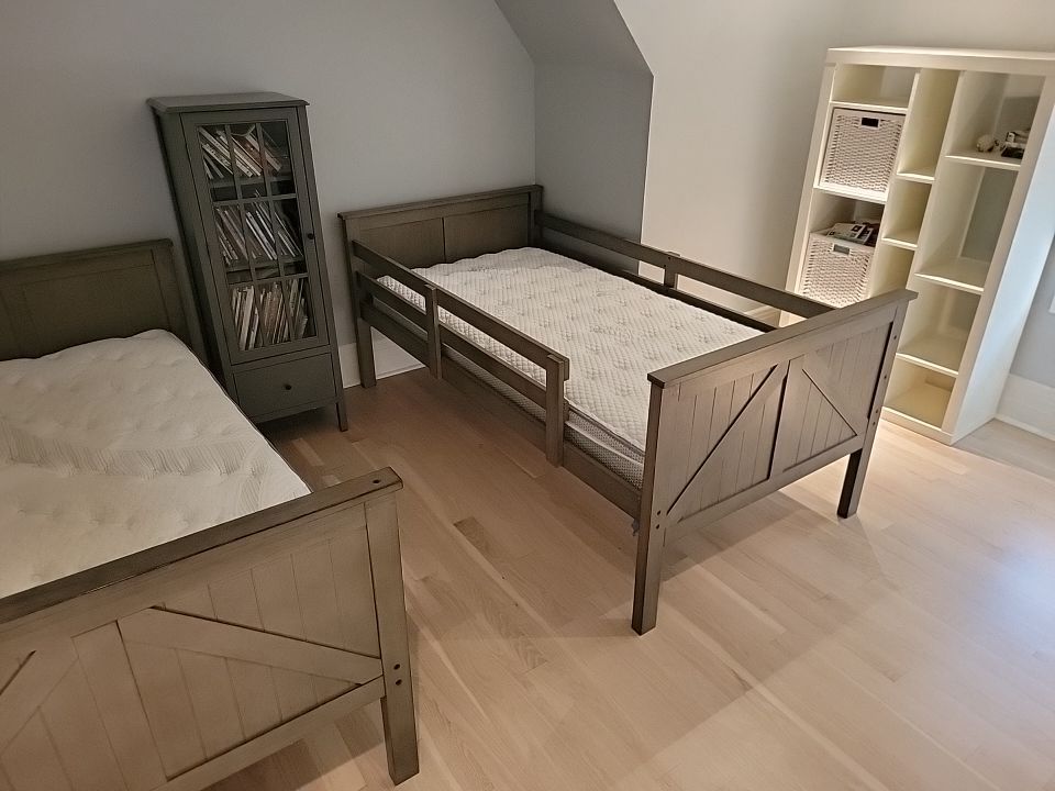 From dark to light, the results are stunning! Beautiful white oak refinish with Country White stain by Footprints Floors of Nashville