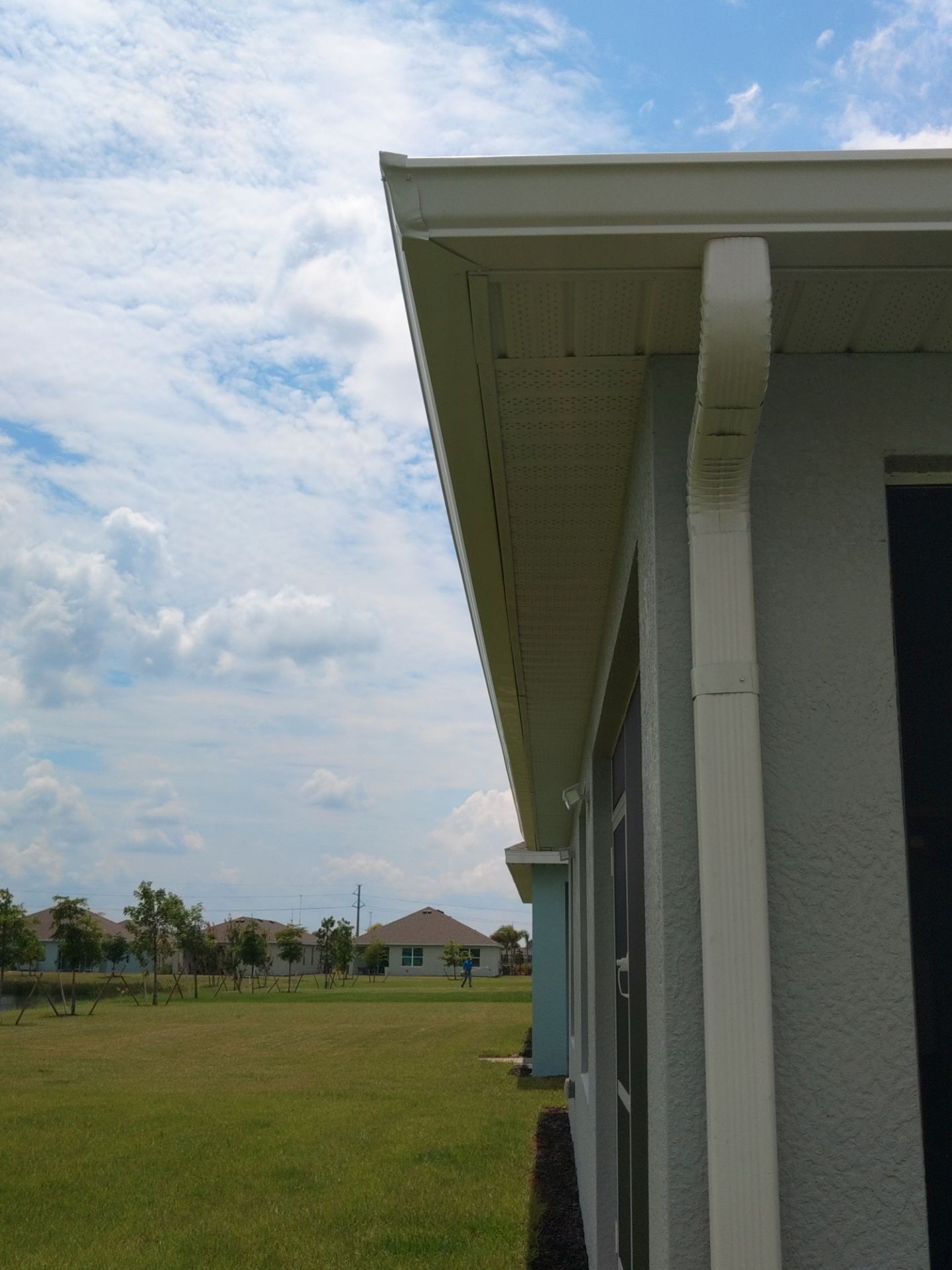 White Seamless Gutters for Beachfront Homes  by Gutter Professors