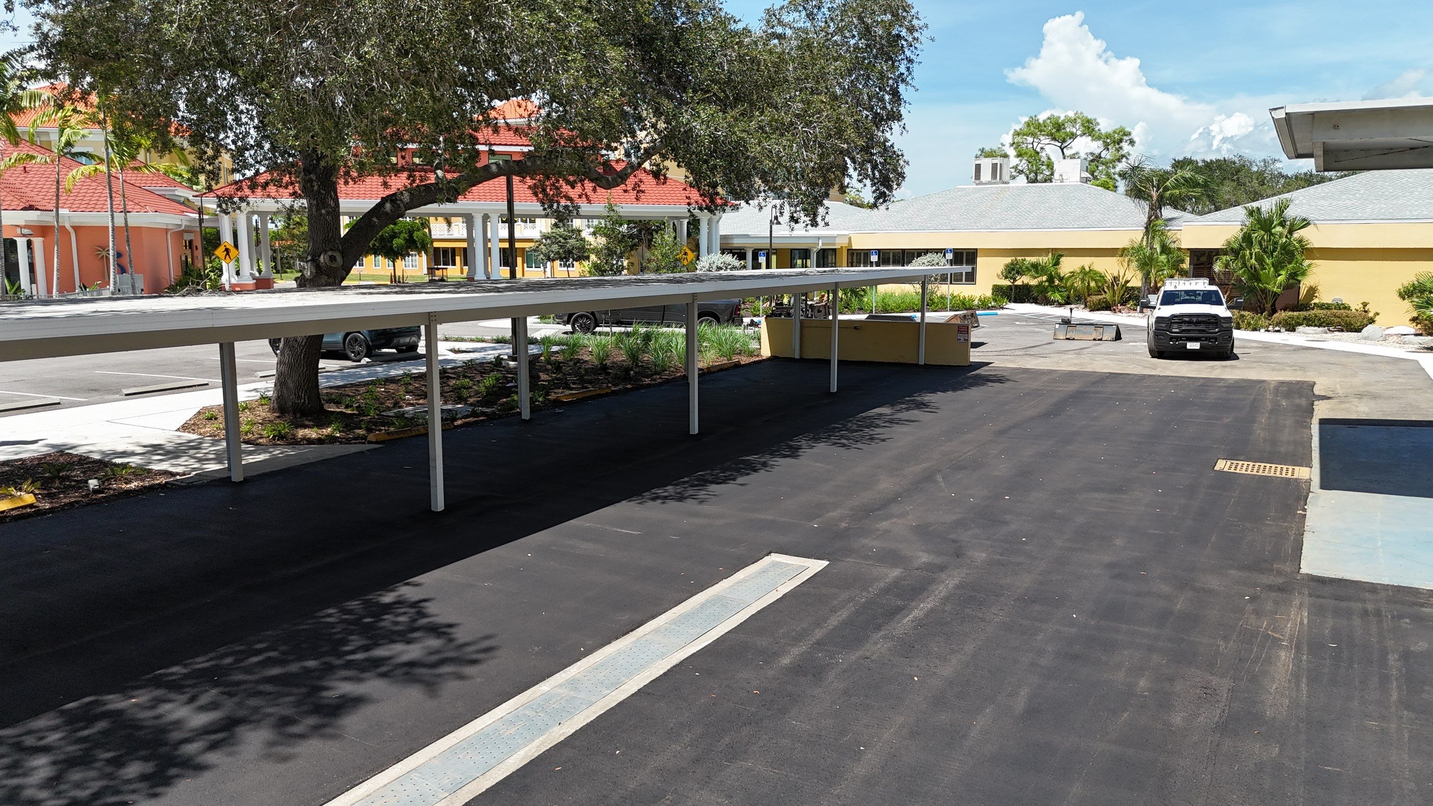 Comprehensive Parking Lot Mill and Overlay with Custom Line Striping in Venice by Everline Coatings & Services - Southwest FL