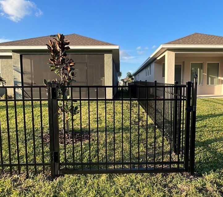 Aluminum Fence Installation using Black 3 Rail Aluminum Fence by Asap fence and gates, LLC